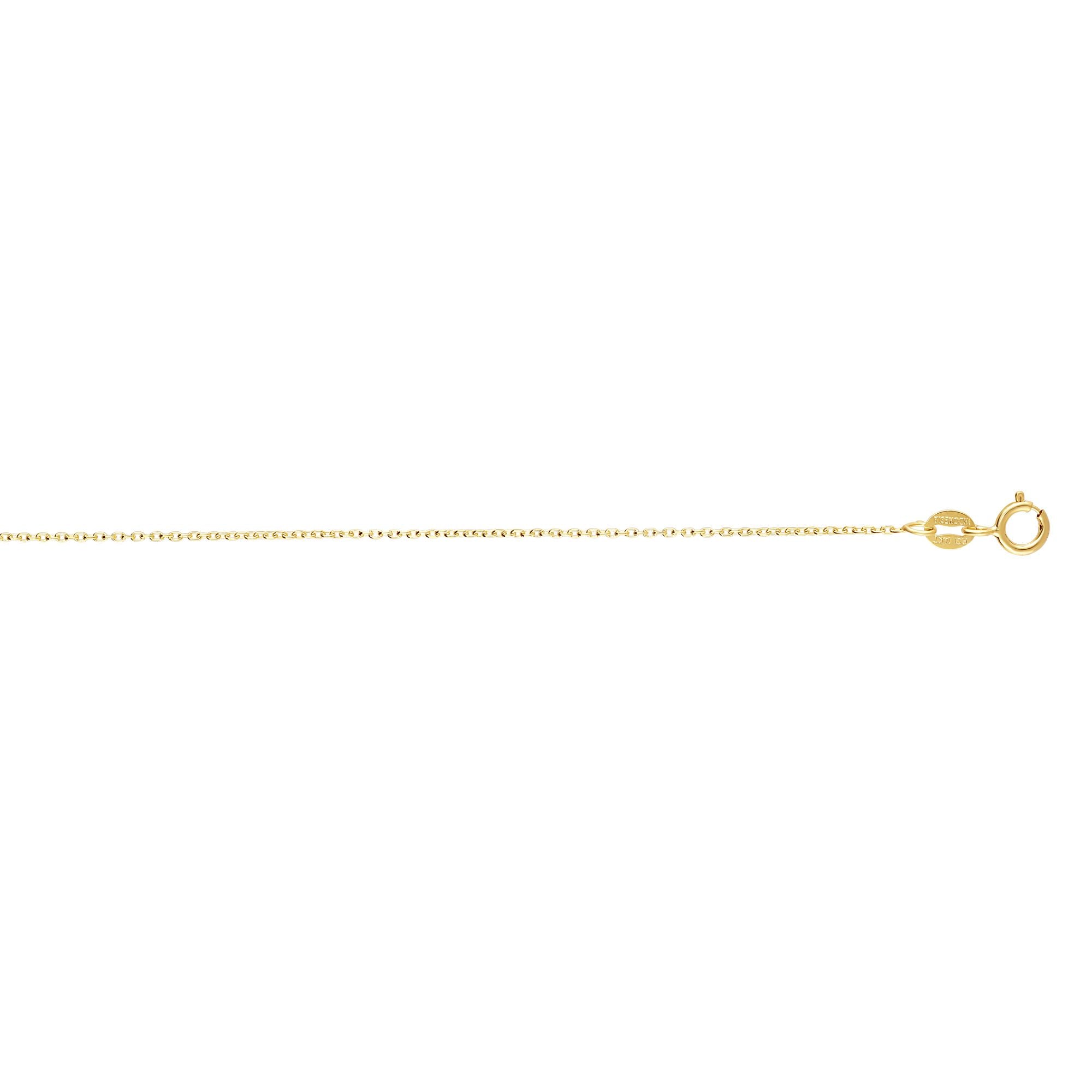 14K Yellow Gold 0.97mm Oval Cable 20" Chain with Spring Ring Clasp