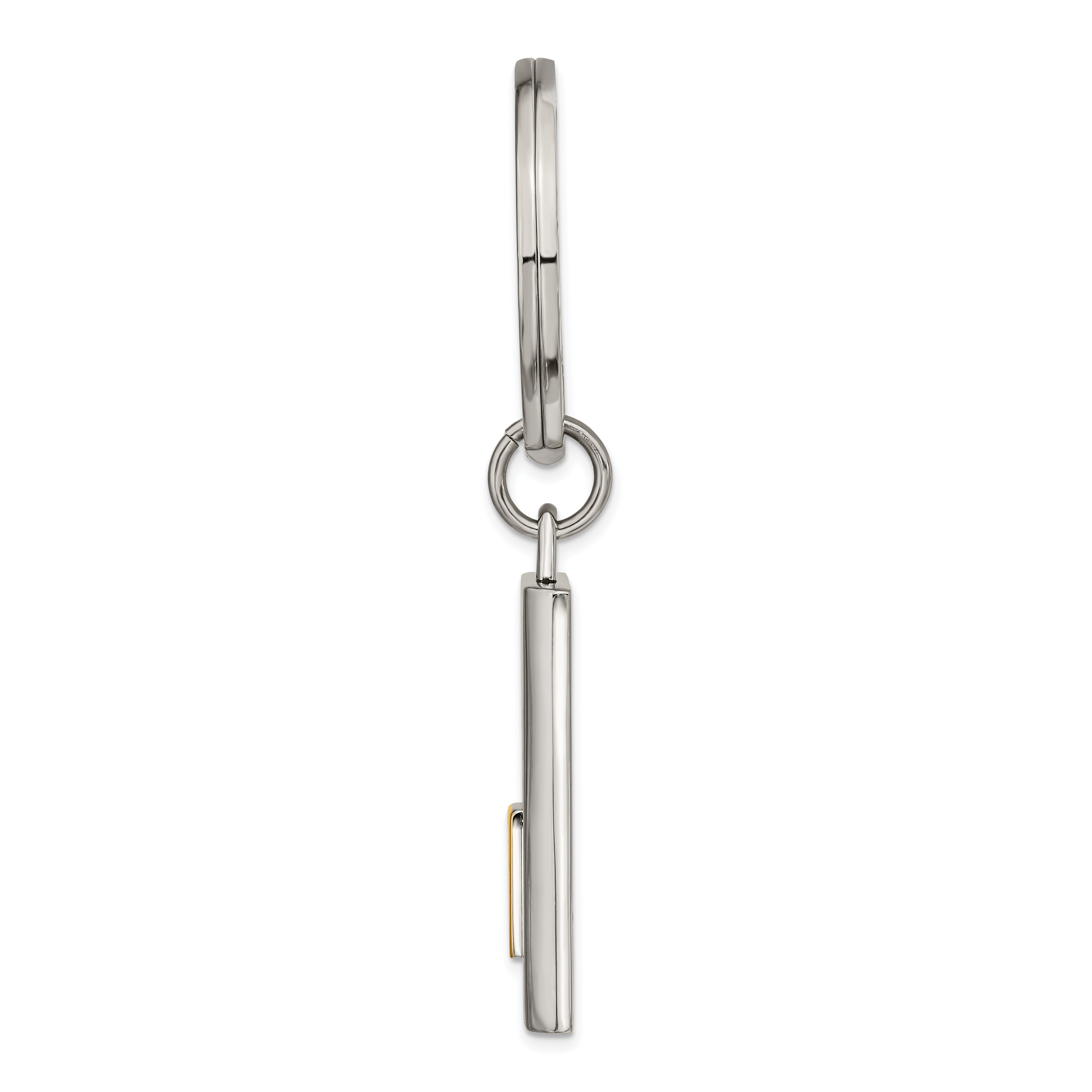 Chisel Stainless Steel Polished Yellow IP-plated Key Ring