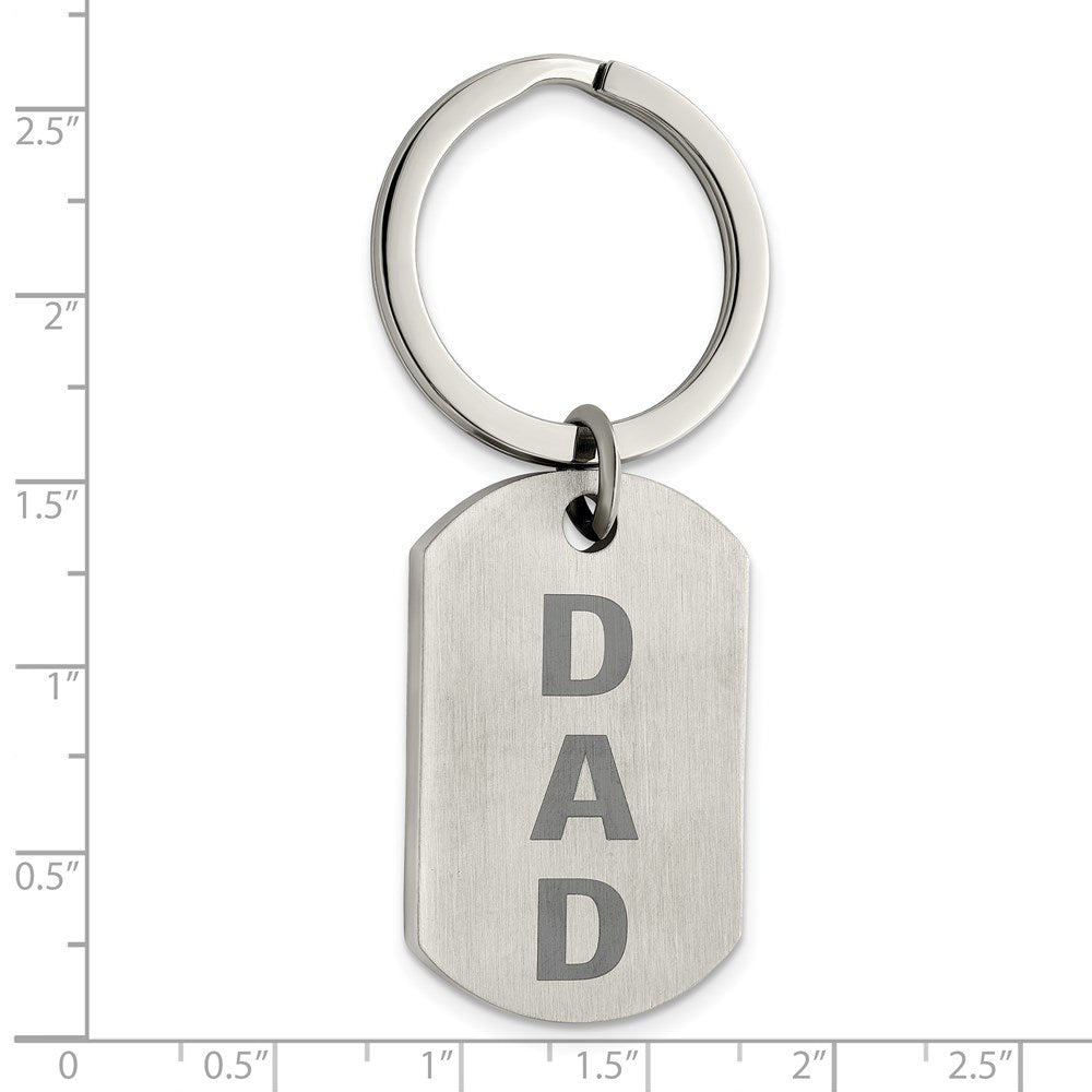 Chisel Stainless Steel Brushed Lasered Dad Key Ring