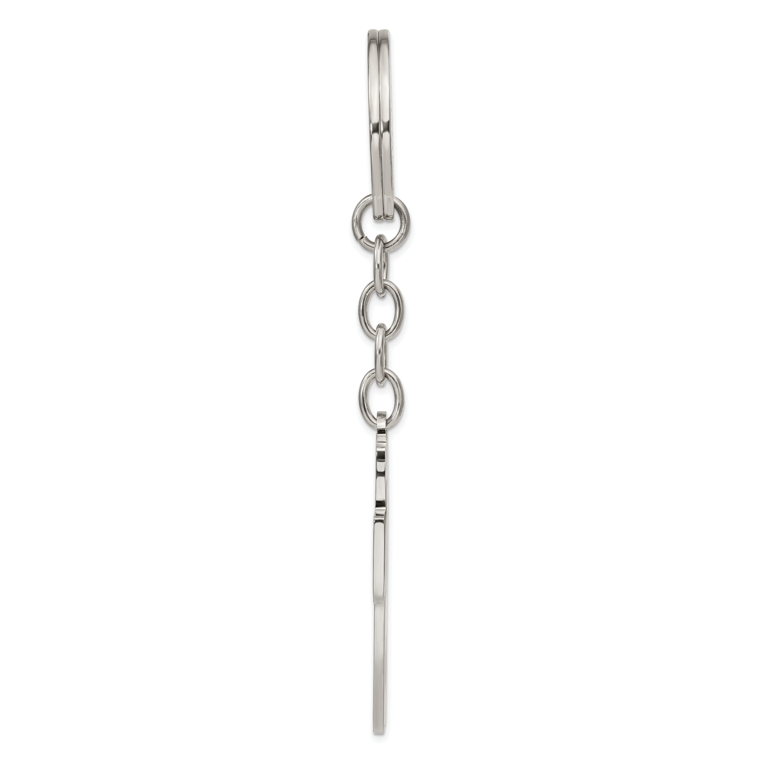 Chisel Stainless Steel Polished Cross Key Ring
