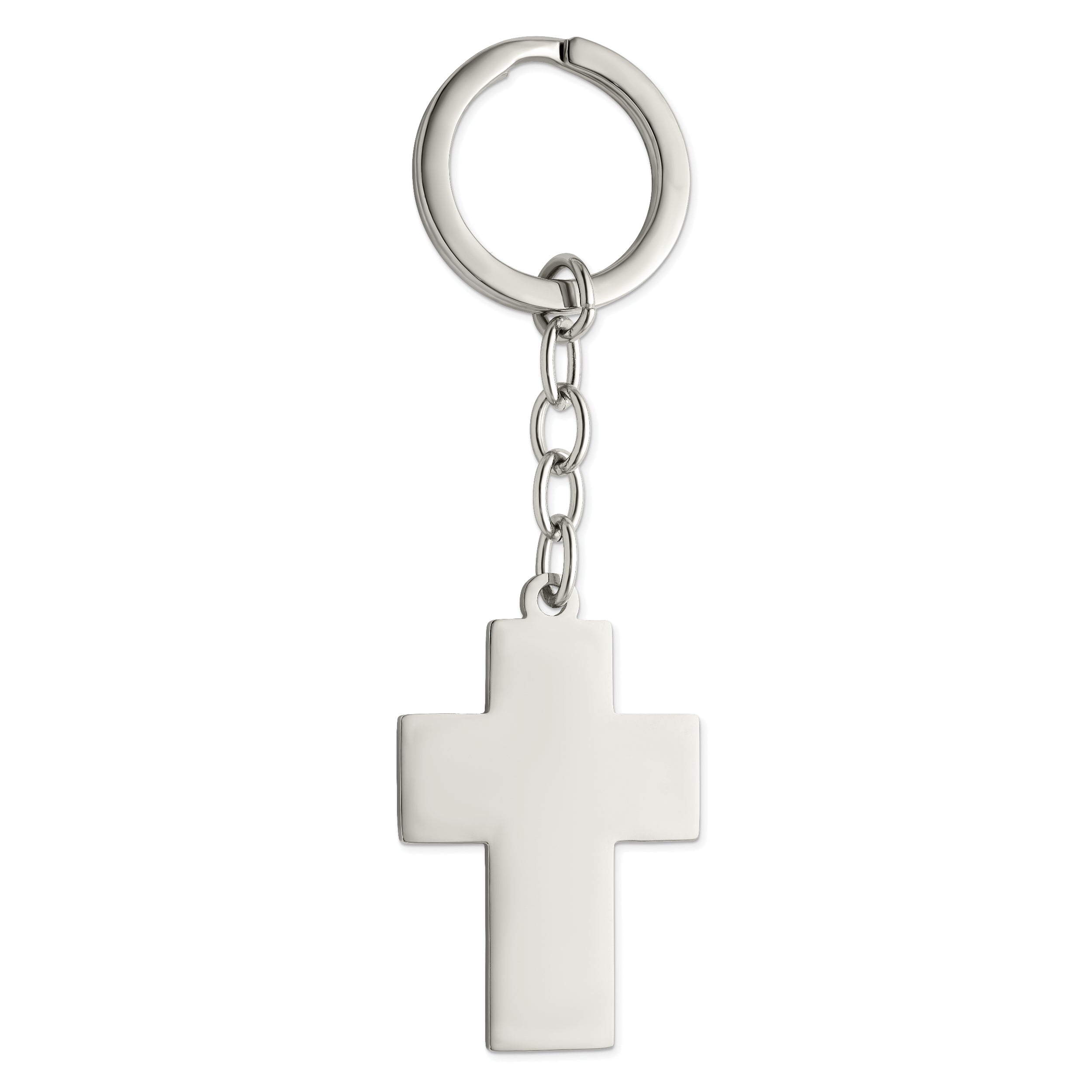 Chisel Stainless Steel Polished Cross Key Ring