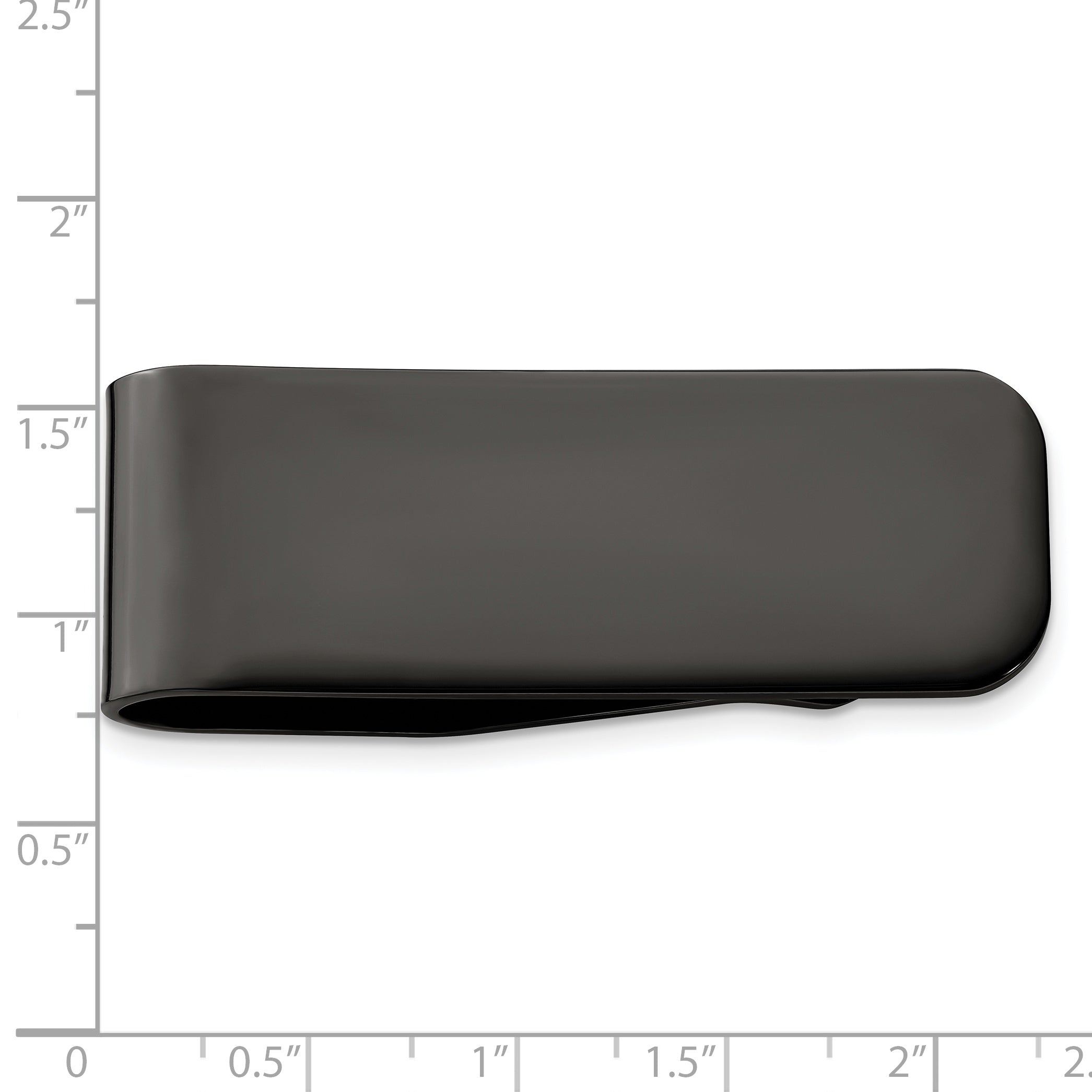 Chisel Stainless Steel Polished Black Ip-Plated Money Clip