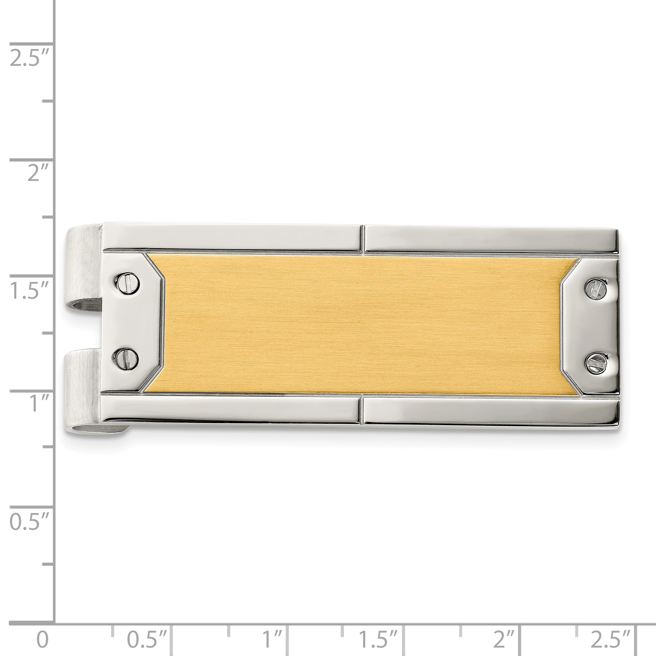 Chisel Stainless Steel Brushed And Polished Yellow Ip-Plated Money Clip