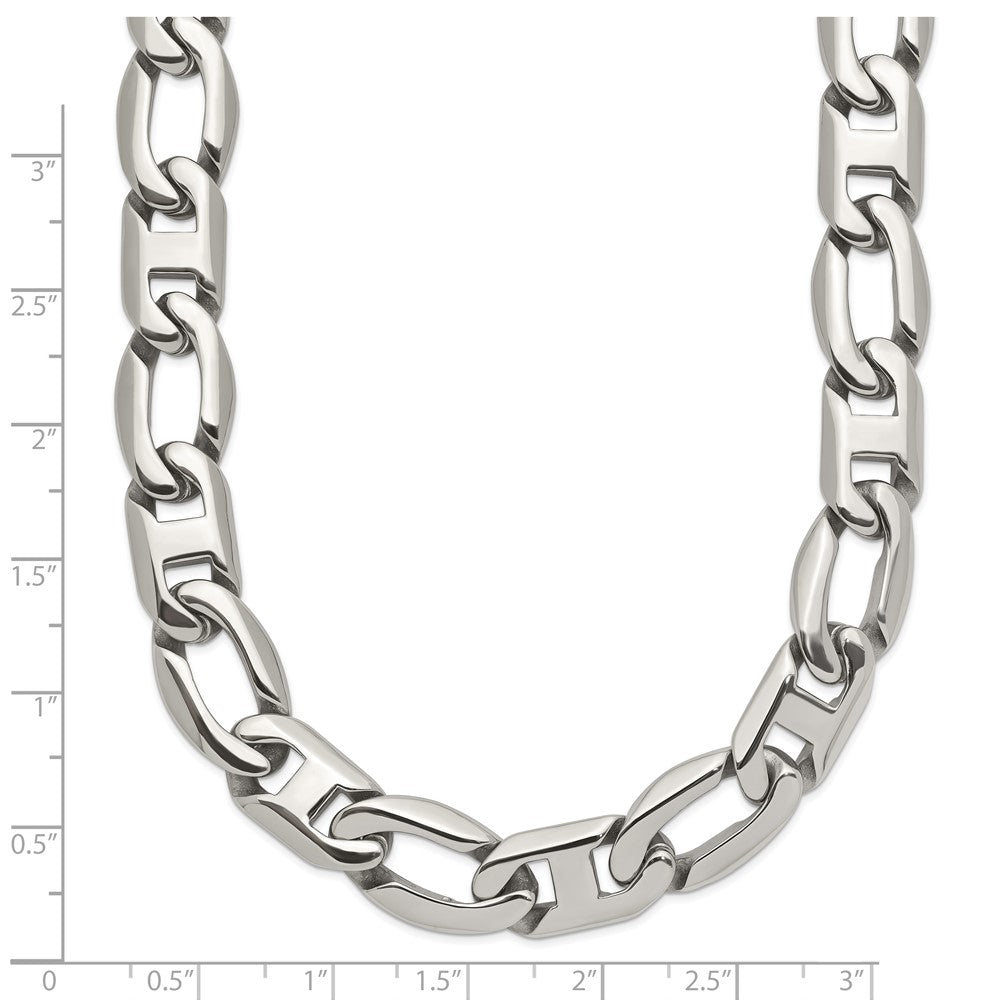 Chisel Stainless Steel Polished 24 inch Open Link Necklace