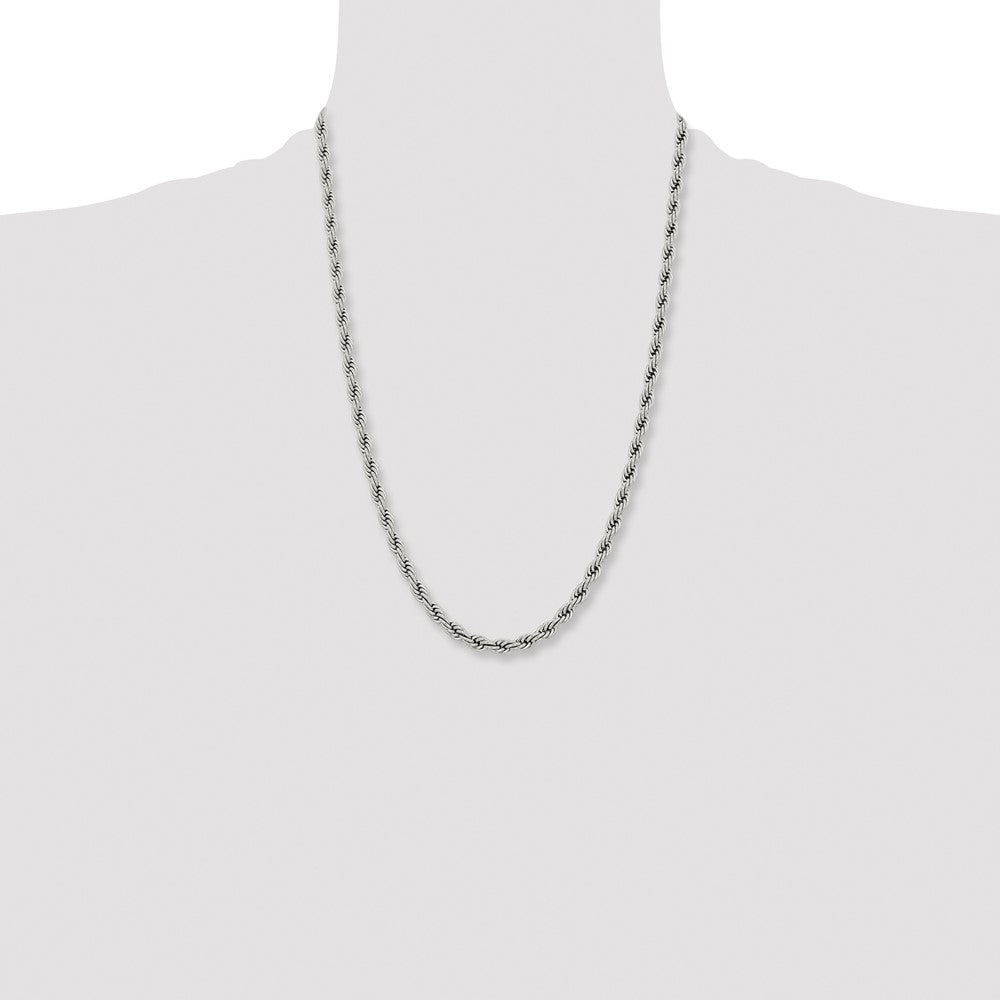 Chisel Stainless Steel Polished 6mm 24 inch Rope Chain