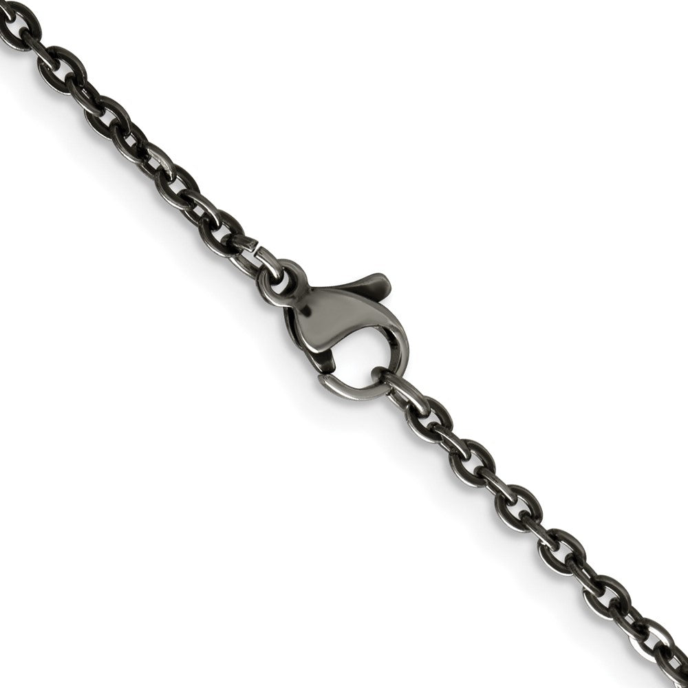 Chisel Stainless Steel Oxidized 20 inch Cable Chain