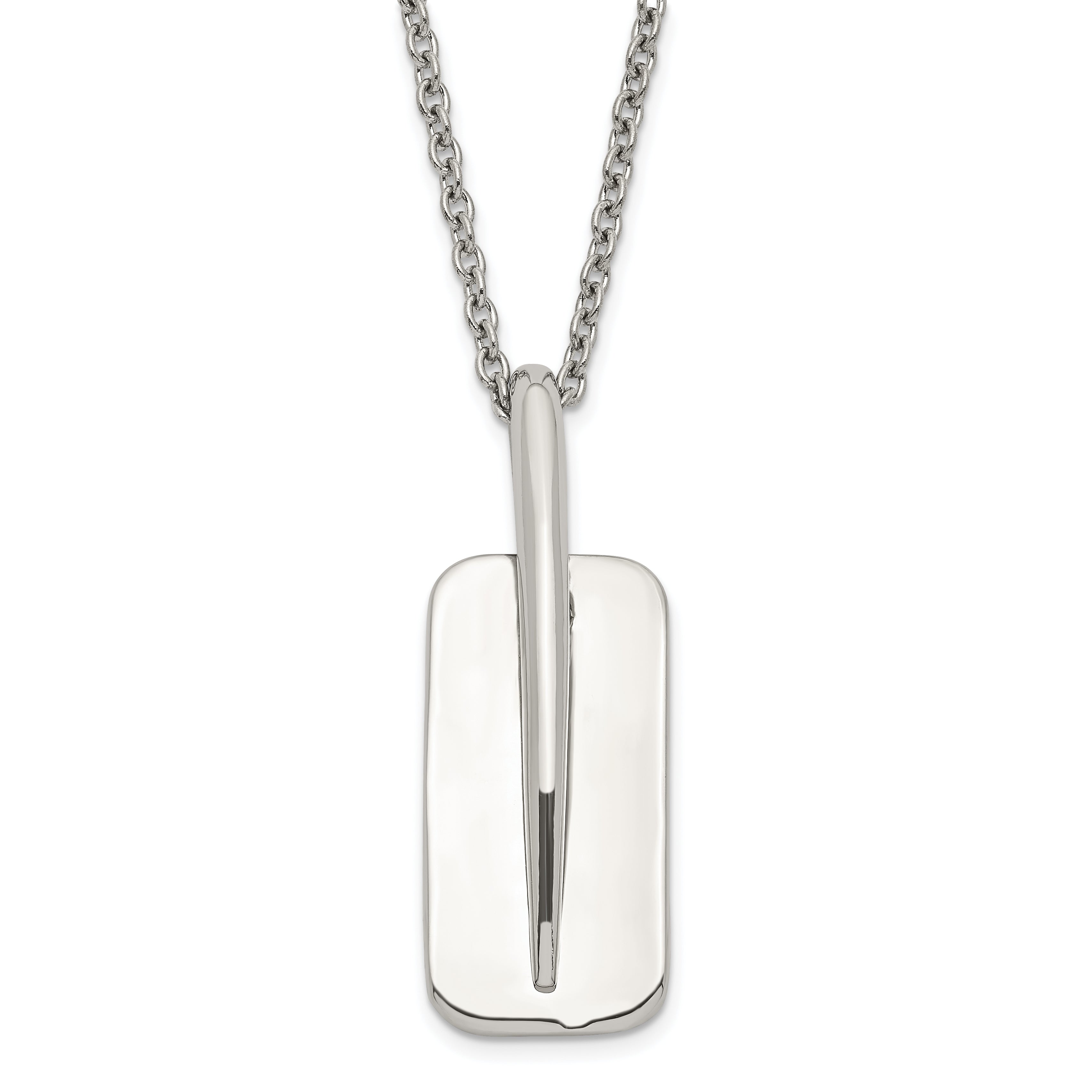 Stainless Steel Moveable Tag Necklace
