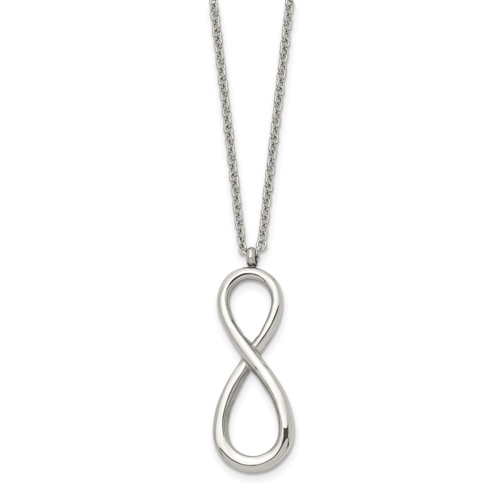 Chisel Stainless Steel Polished Infinity Symbol on an 18 inch Cable Chain Necklace
