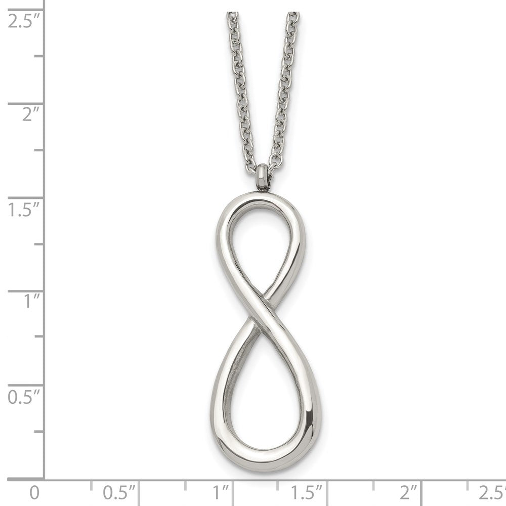 Chisel Stainless Steel Polished Infinity Symbol on an 18 inch Cable Chain Necklace