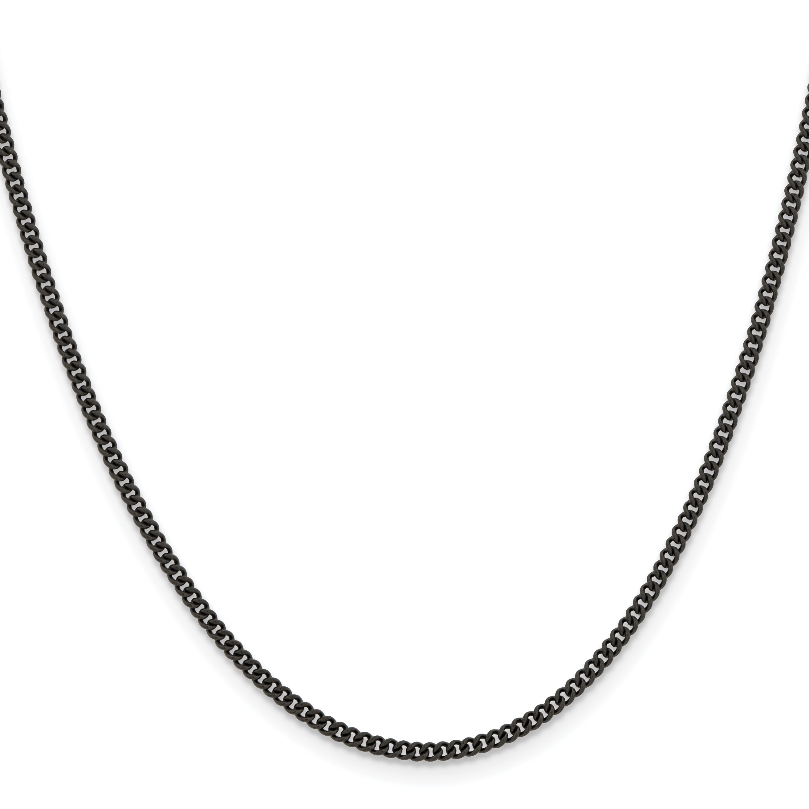 Stainless Steel Polished Black Ip-Plated 2.25Mm Round Curb Chain Srn1607
