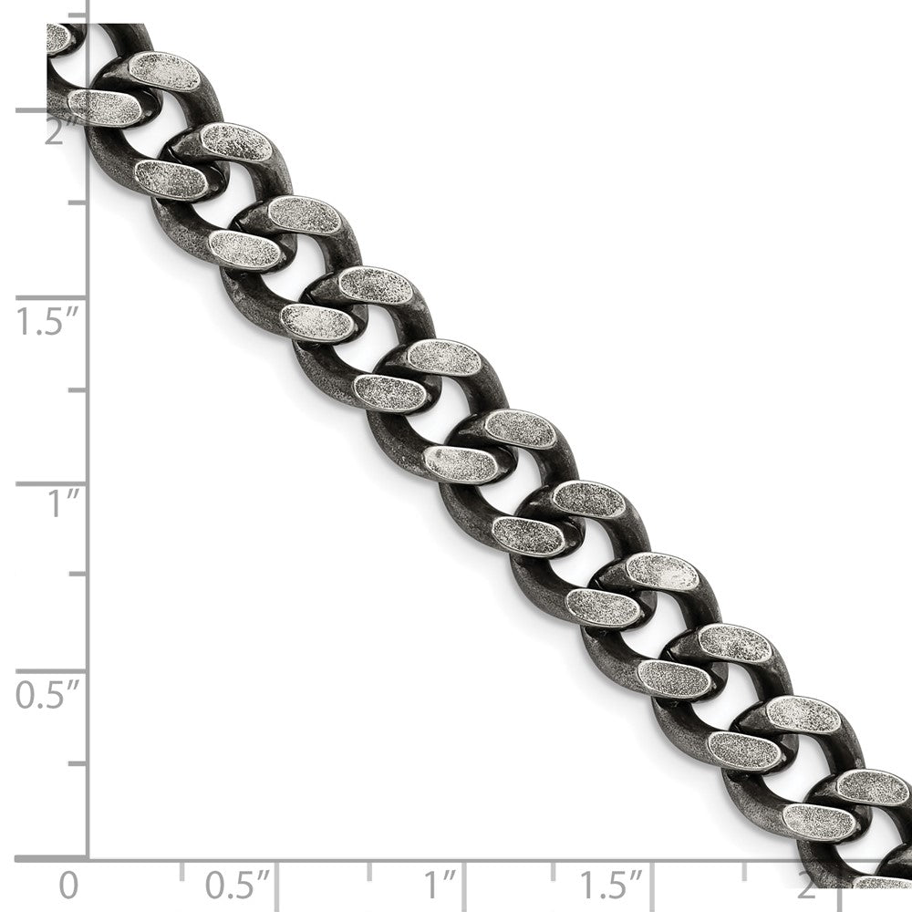 Chisel Stainless Steel Oxidized 9.25mm 20 inch Curb Chain