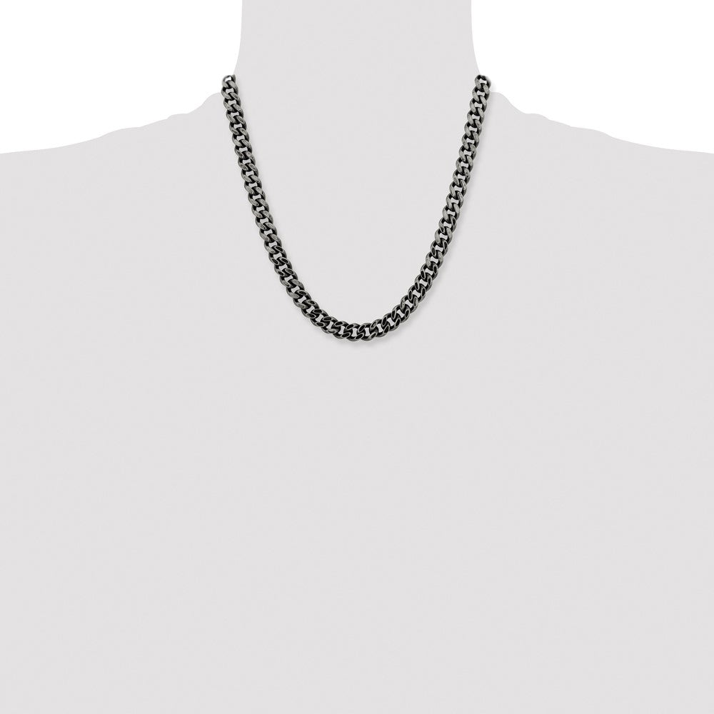 Chisel Stainless Steel Oxidized 9.25mm 20 inch Curb Chain