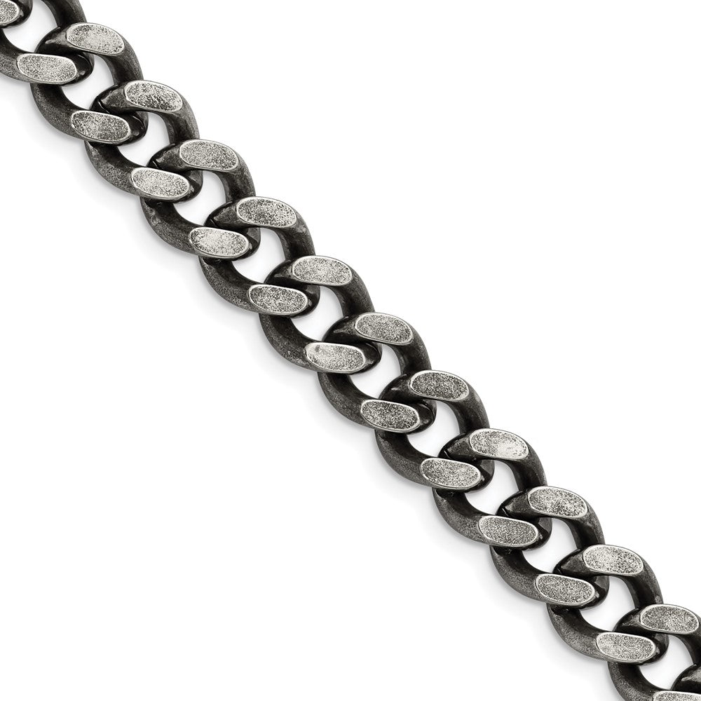 Chisel Stainless Steel Oxidized 9.25mm 20 inch Curb Chain