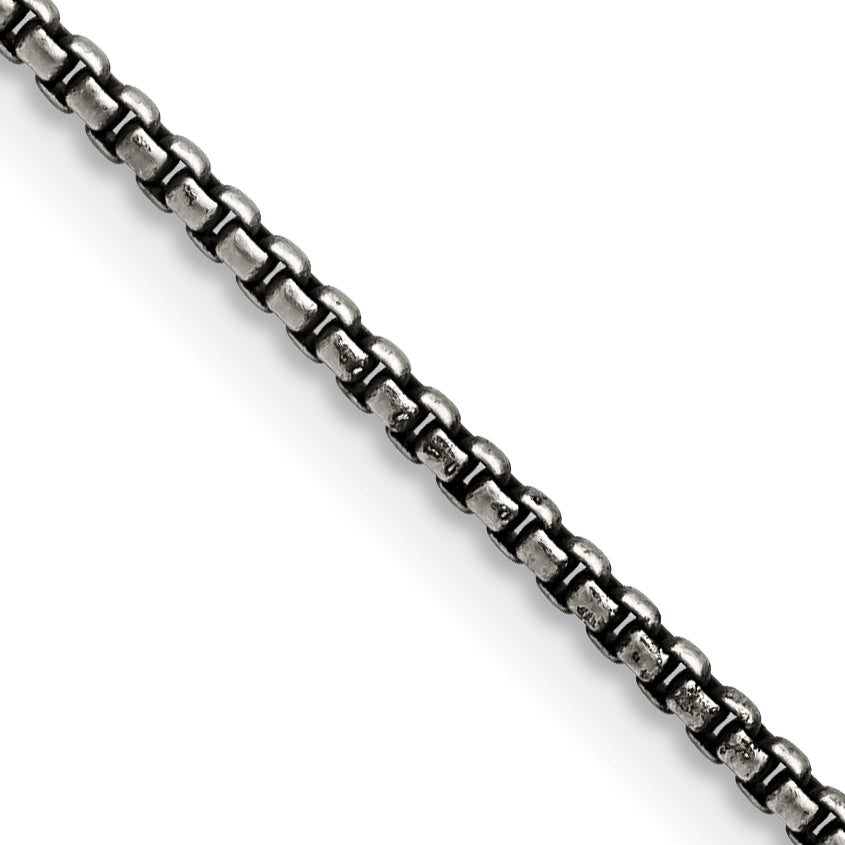 Chisel Stainless Steel Antiqued 2.25mm 18 inch Box Chain