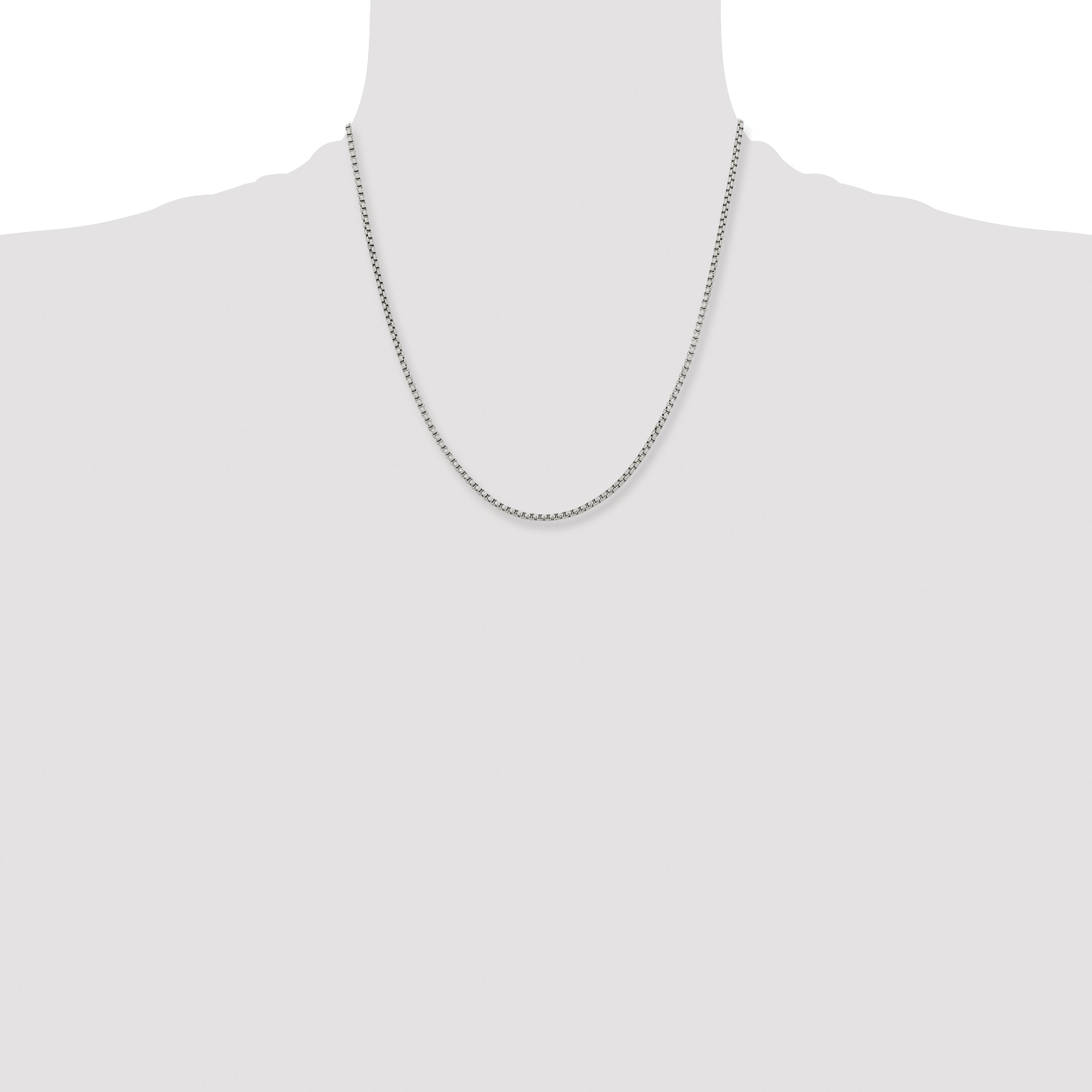 Chisel Stainless Steel Polished 2.5mm 20 inch Fancy Box Chain