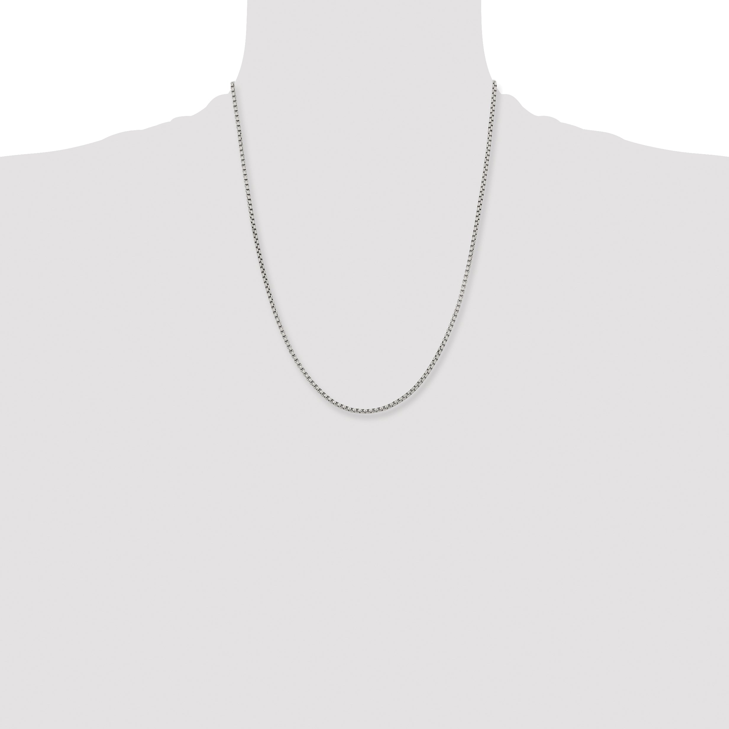 Chisel Stainless Steel Polished 2.5mm 20 inch Fancy Box Chain