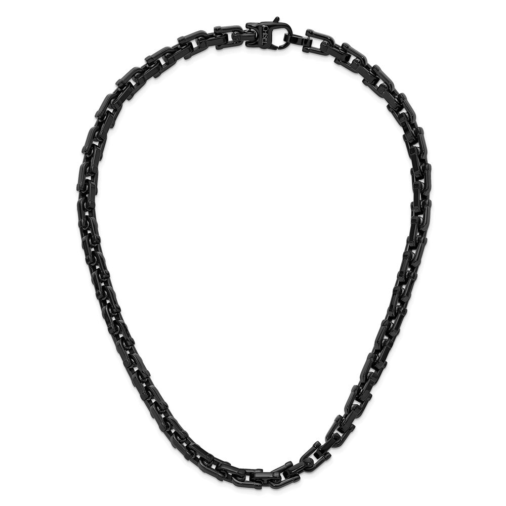 Chisel Stainless Steel Polished Black IP-plated 20 inch Link Necklace