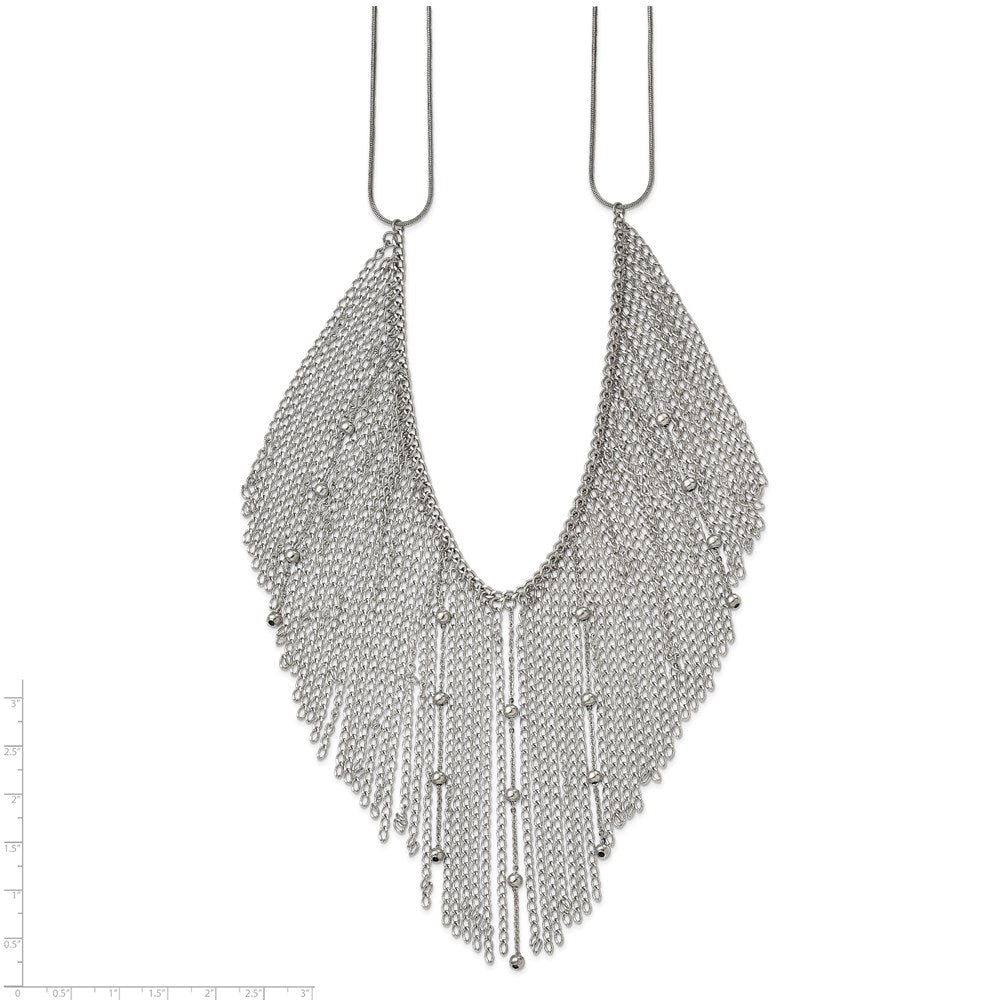 Stainless Steel Polished Multi Chain Bib 20in Necklace