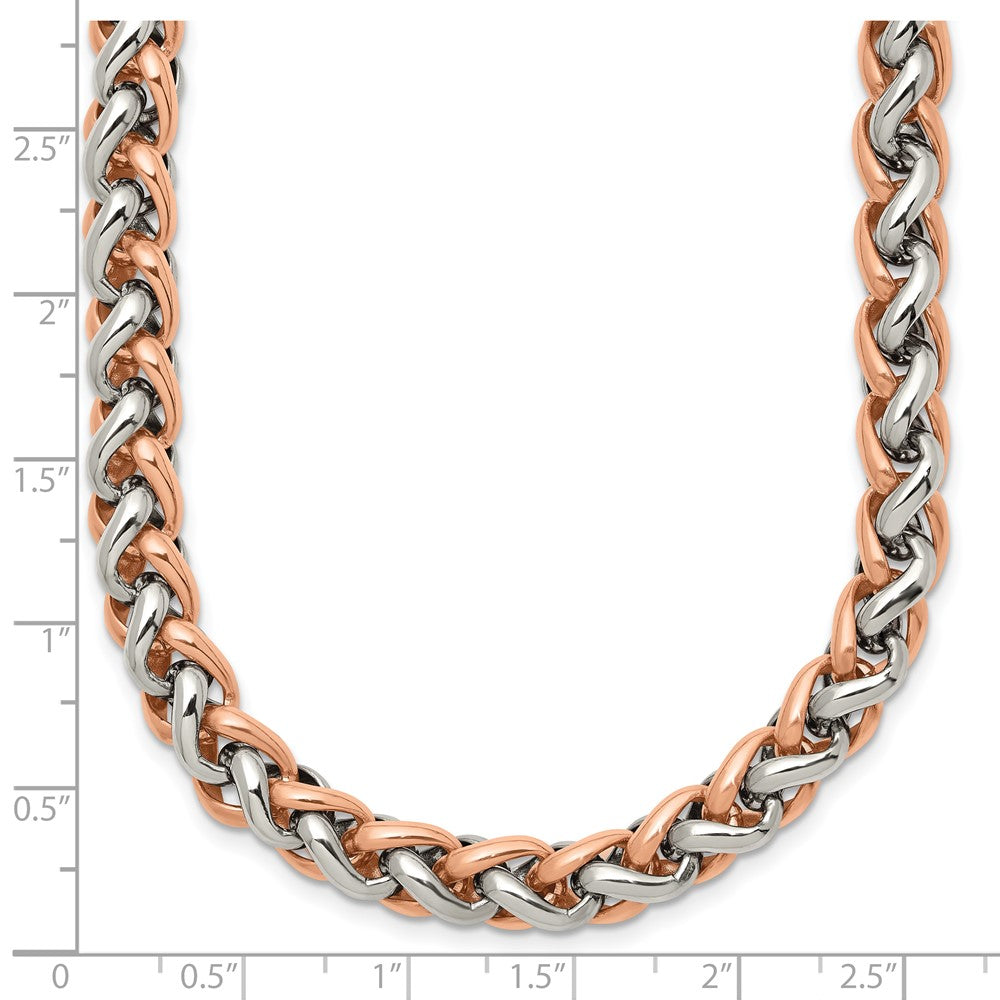 Chisel Stainless Steel Polished Rose IP-plated 24 inch Necklace