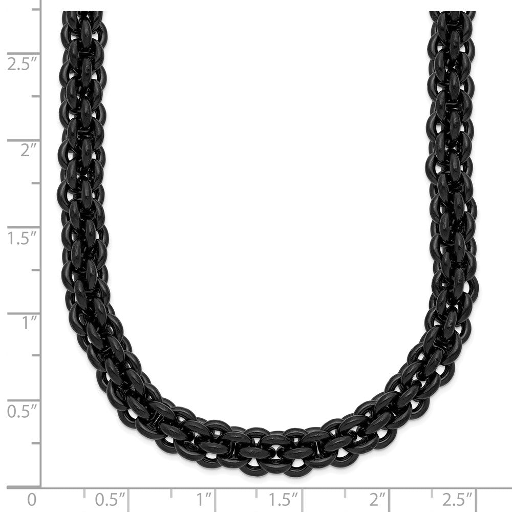 Chisel Stainless Steel Polished Black IP-plated 24 inch Necklace