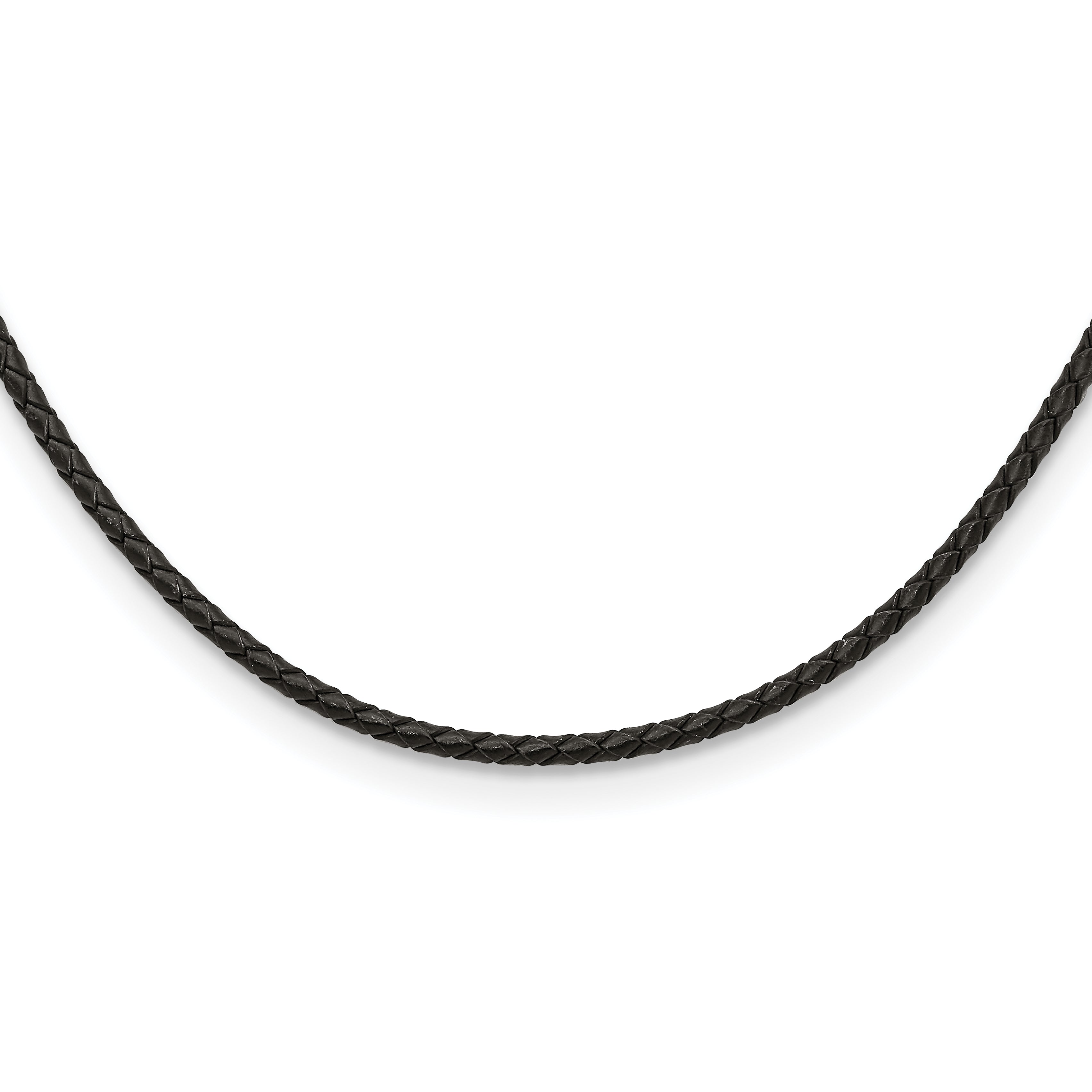 Chisel 3mm Genuine Leather Weave 18 inch Necklace