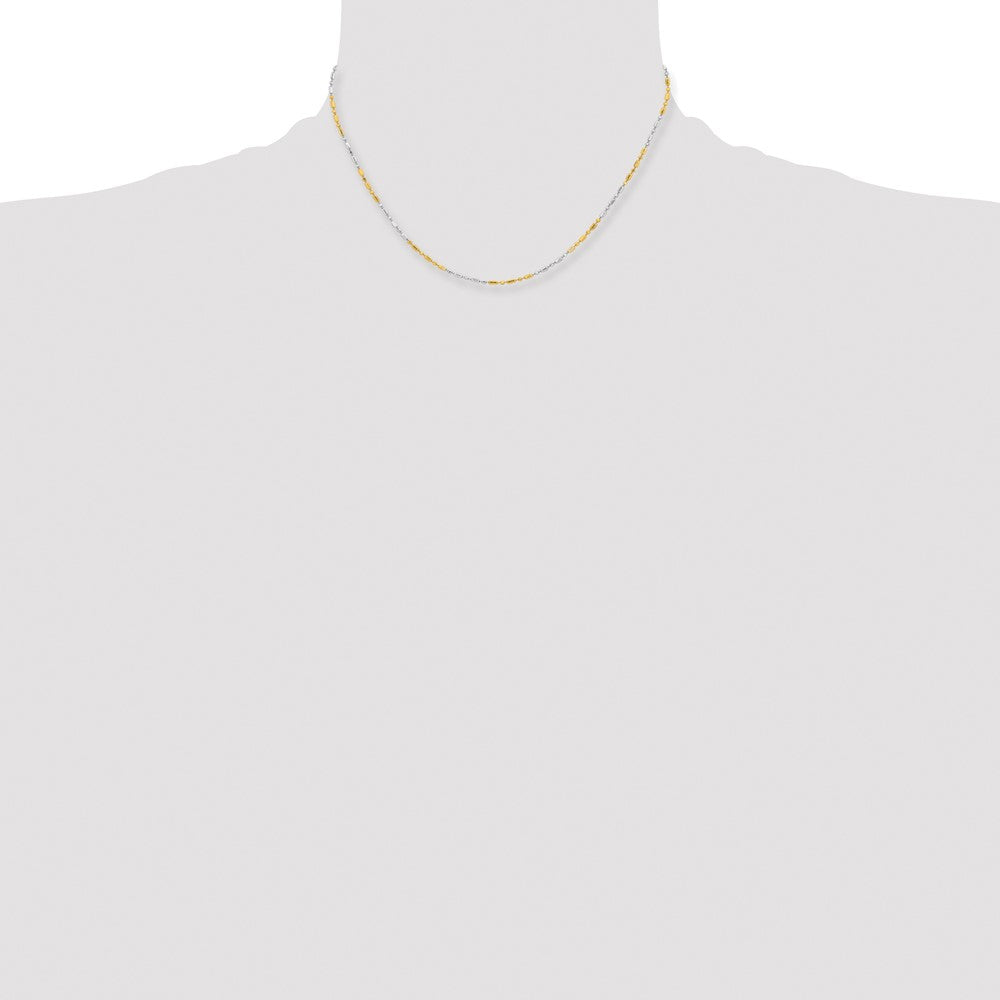 Chisel Two-tone Brass 1.2mm 16 inch Fancy Chain