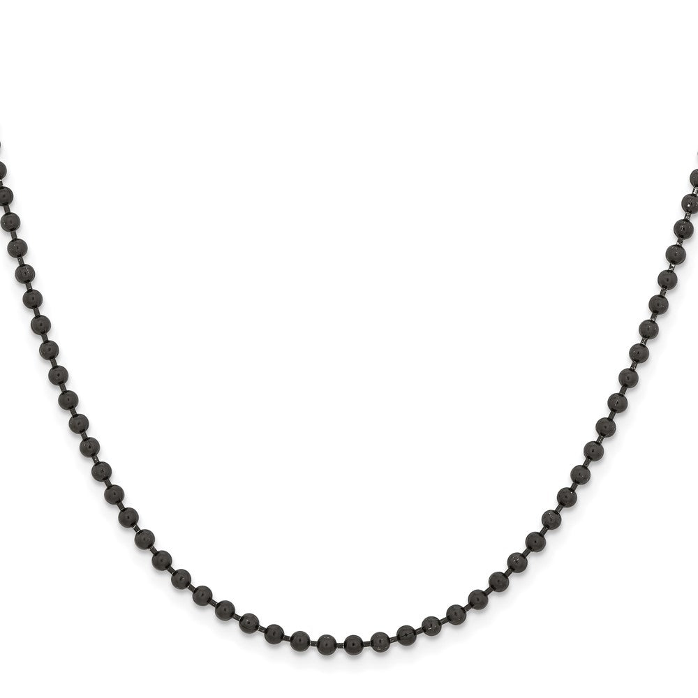 Chisel Stainless Steel Polished Black IP-plated 3mm 20 inch Ball Chain