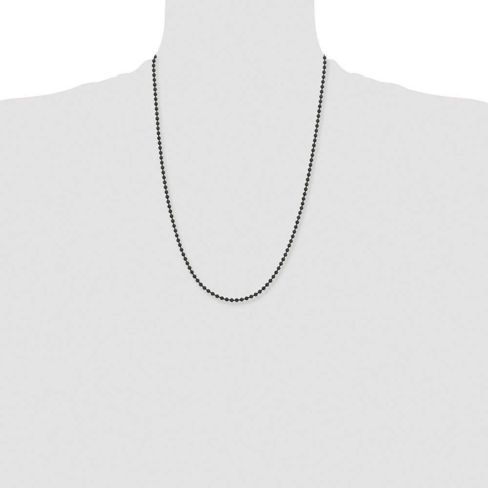 Chisel Stainless Steel Polished Black IP-plated 3mm 24 inch Ball Chain