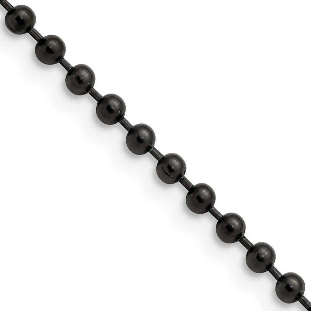 Chisel Stainless Steel Polished Black IP-plated  3mm 22 inch Ball Chain