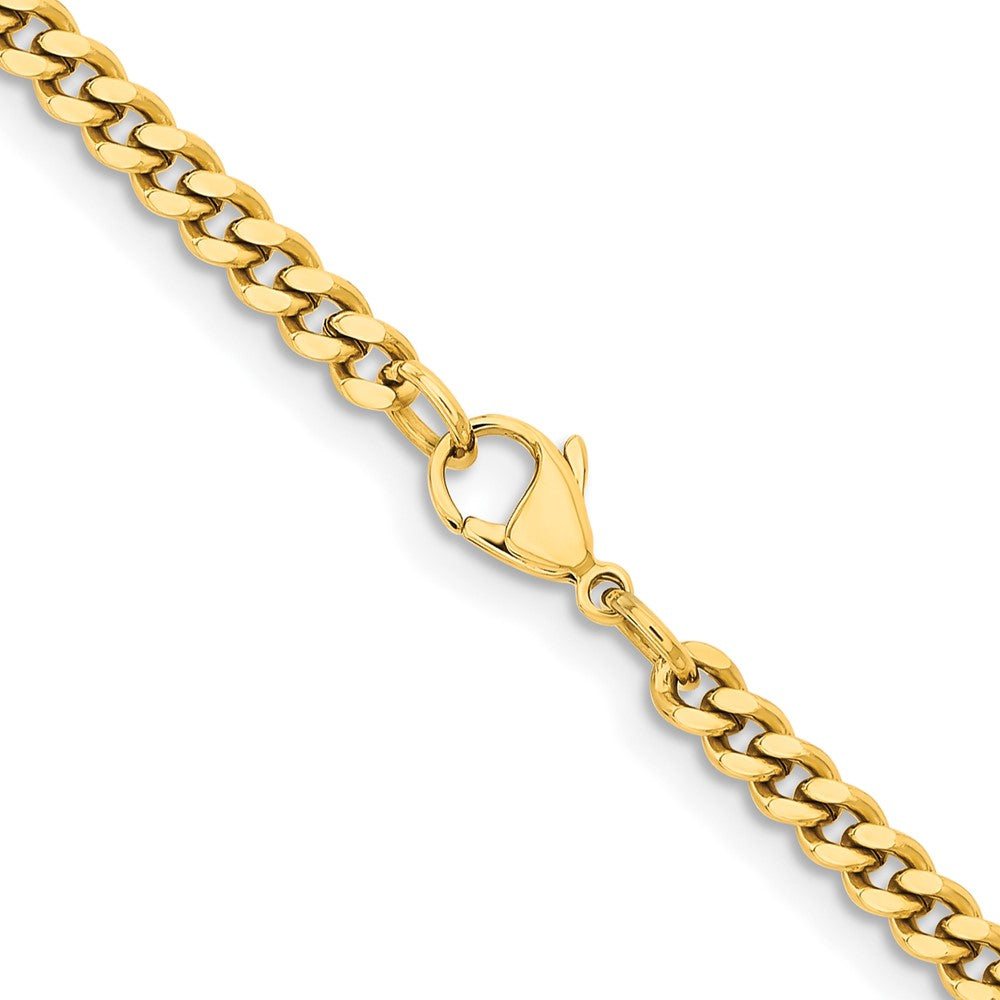 Chisel Stainless Steel Polished Yellow IP-plated 4mm 22 inch Curb Chain