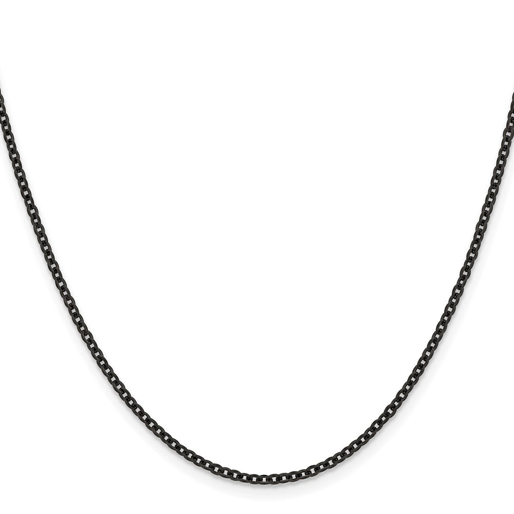 Chisel Stainless Steel Polished Black IP-plated 2.3mm 22 inch Cable Chain