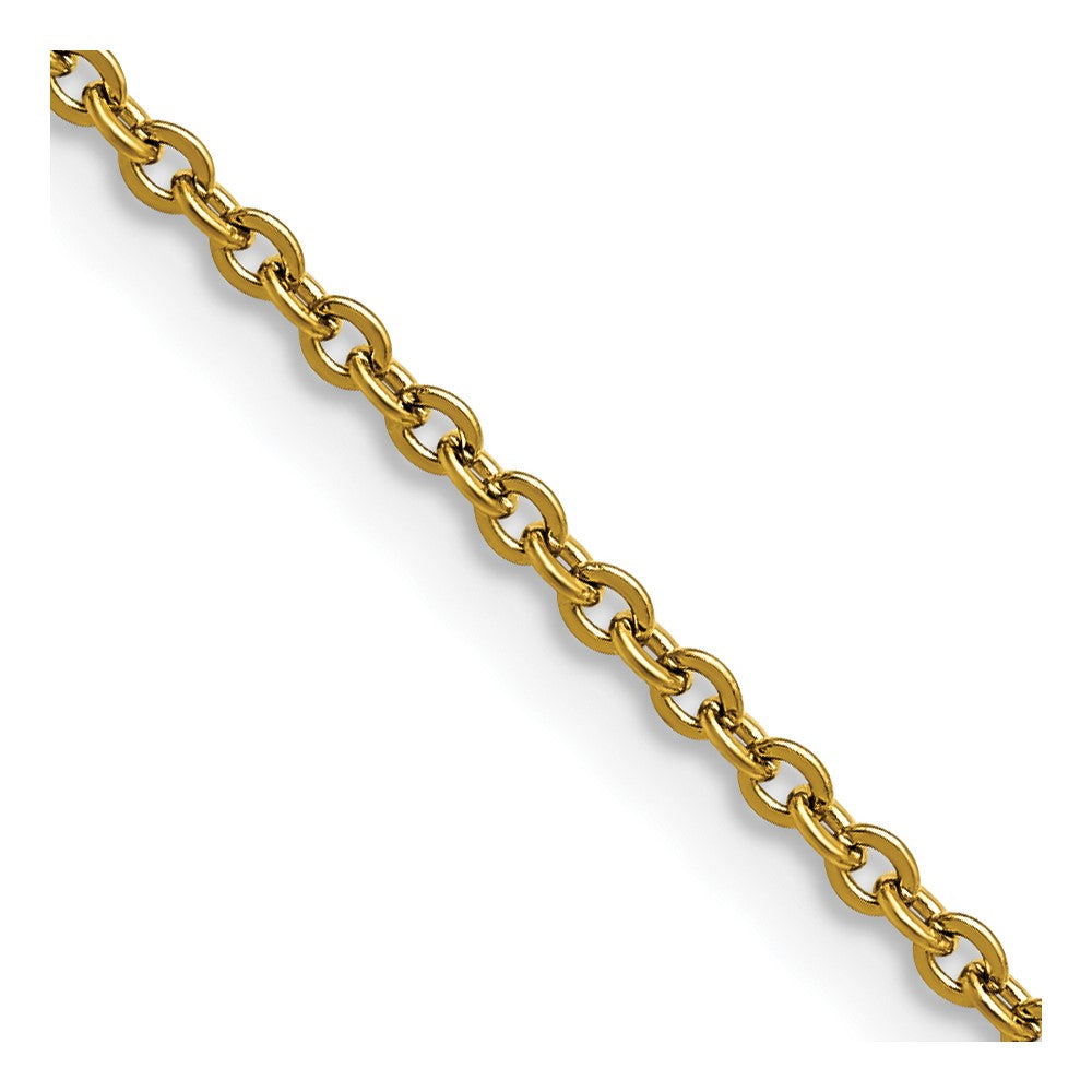Chisel Stainless Steel Polished Yellow IP-plated 2.3mm 18 inch Cable Chain