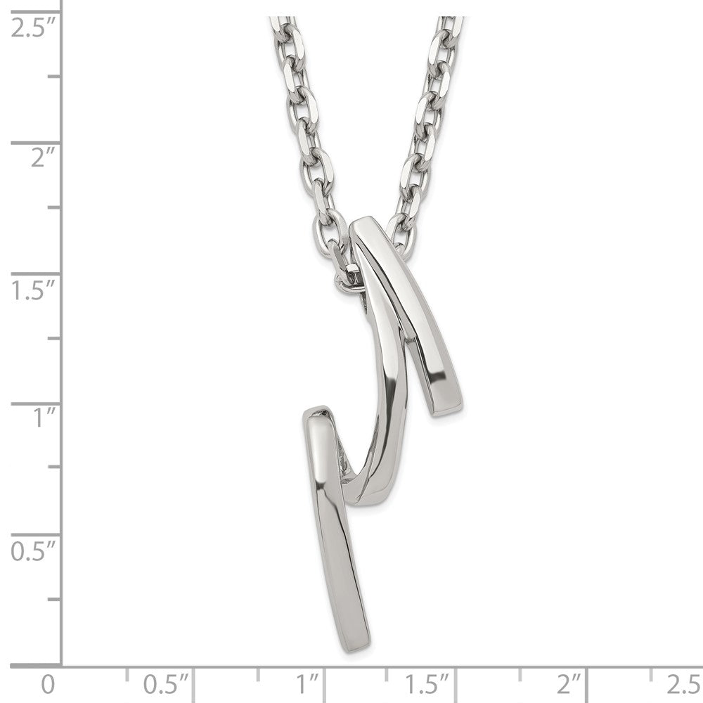 Stainless Steel Fancy Line Design Necklace