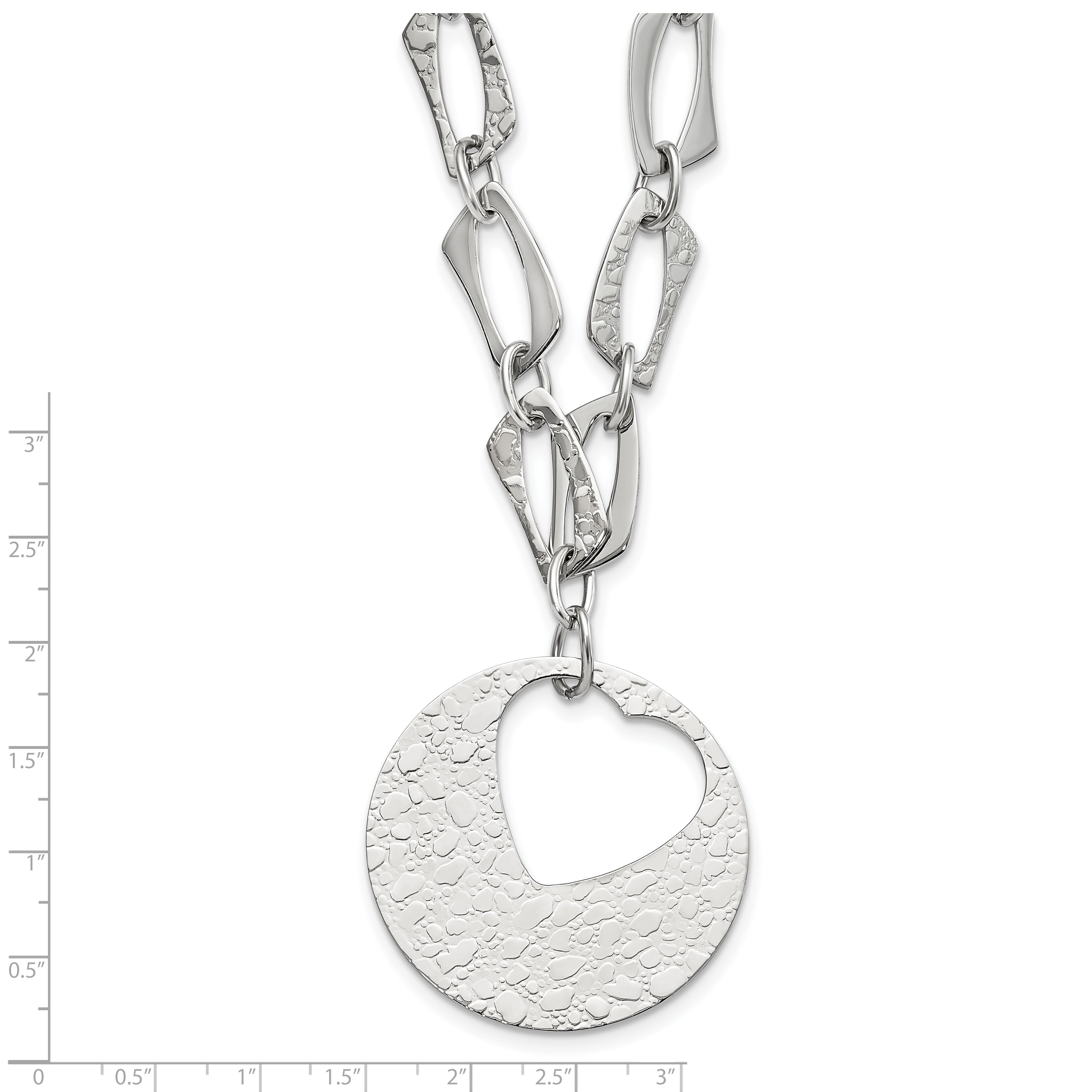 Stainless Steel Heart Cutout Pendant with 2 inch ext Necklace
