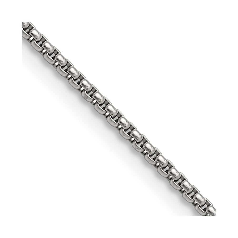 Chisel Stainless Steel Polished 2.2mm 24 inch Rounded Box Chain