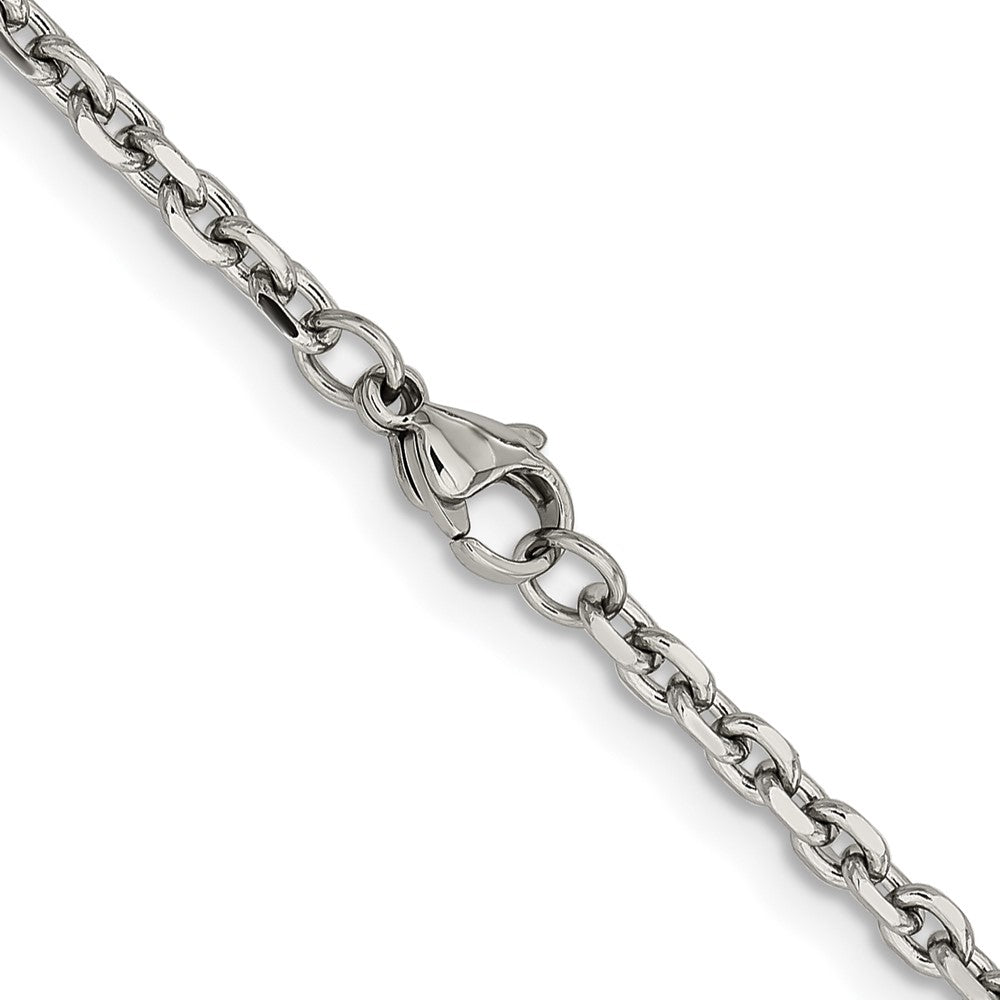 Chisel Stainless Steel Polished 3.4mm 20 inch Cable Chain
