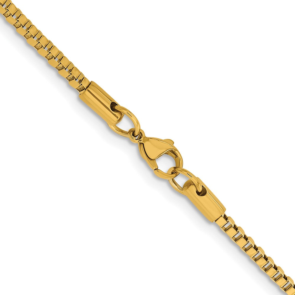 Chisel Stainless Steel Polished Yellow IP-plated 2.4mm 24 inch Box Chain