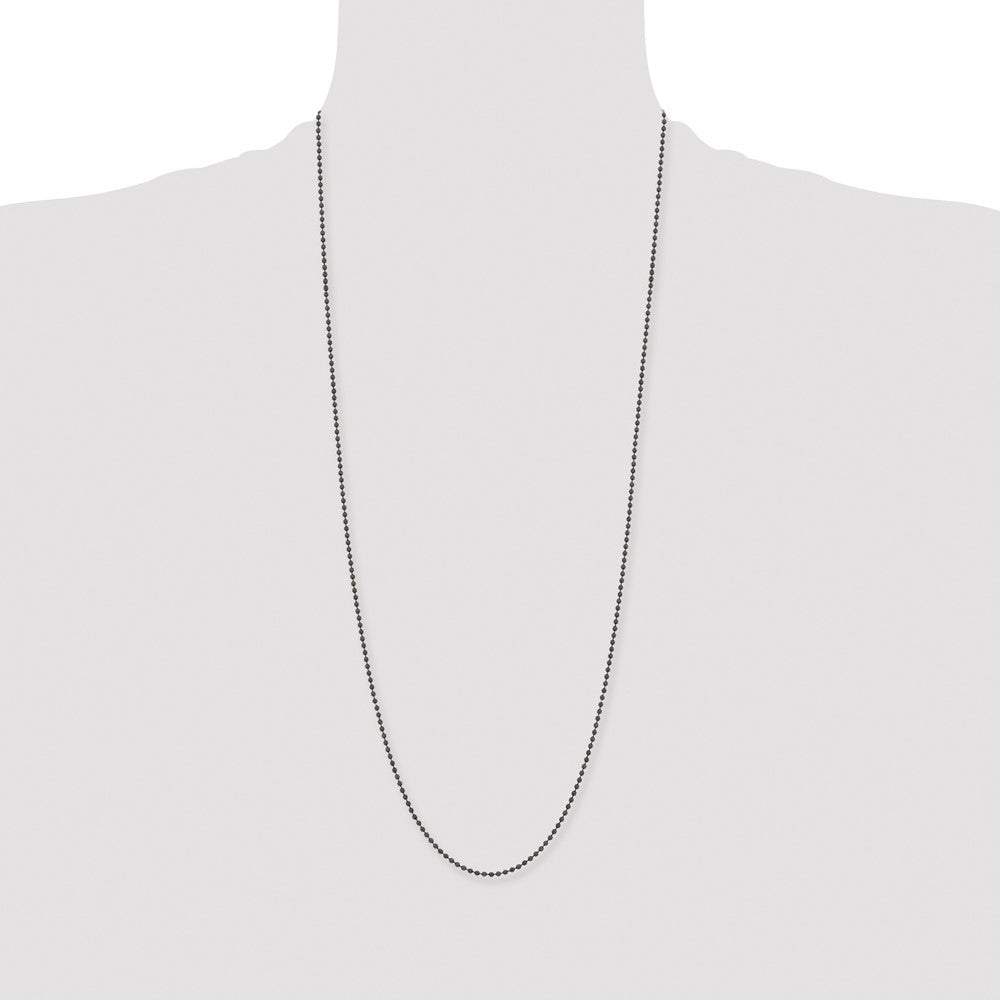 Chisel Stainless Steel Polished Black IP-plated 2mm 30 inch Ball Chain