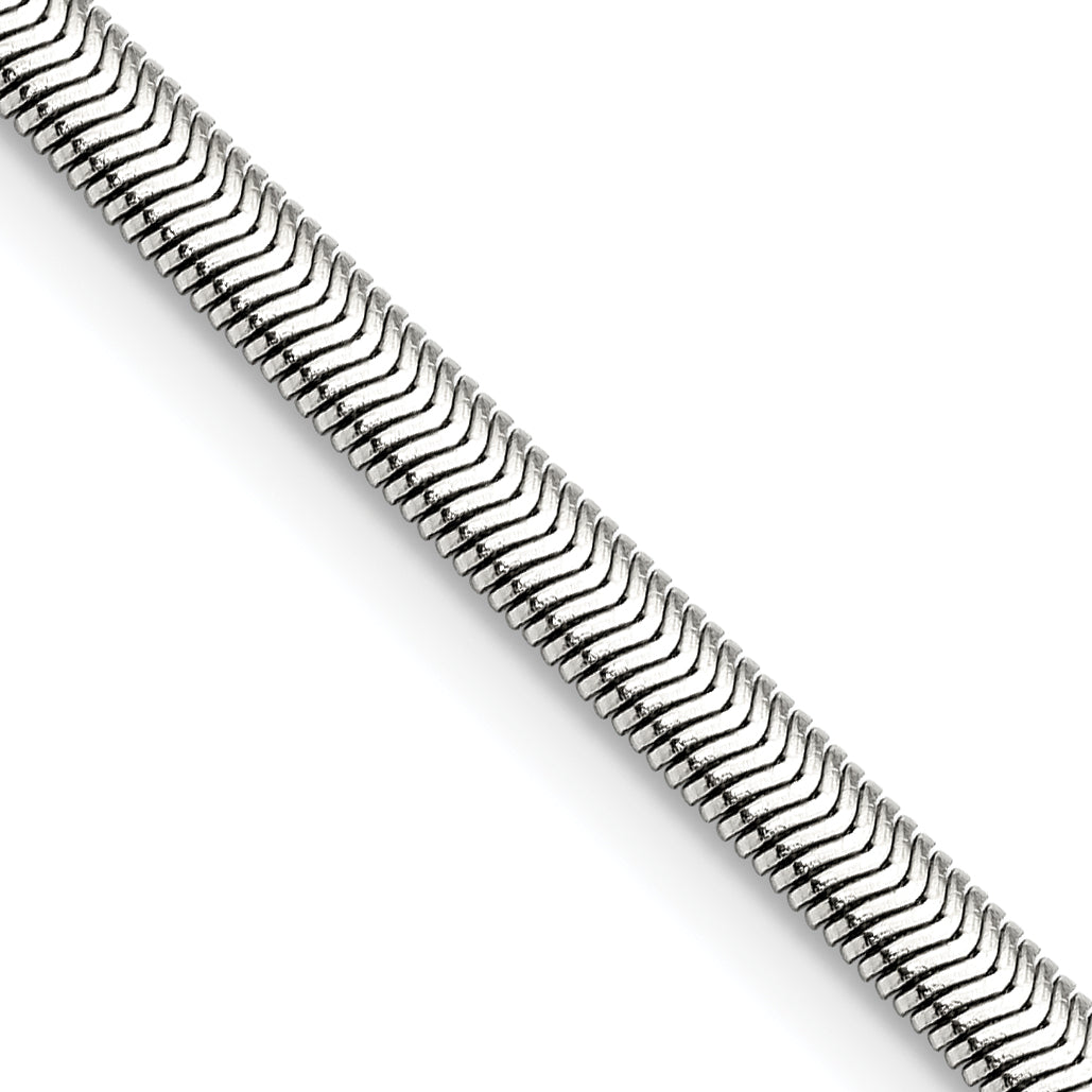 Chisel Stainless Steel Polished 4.2mm 20 inch Flat Snake Chain