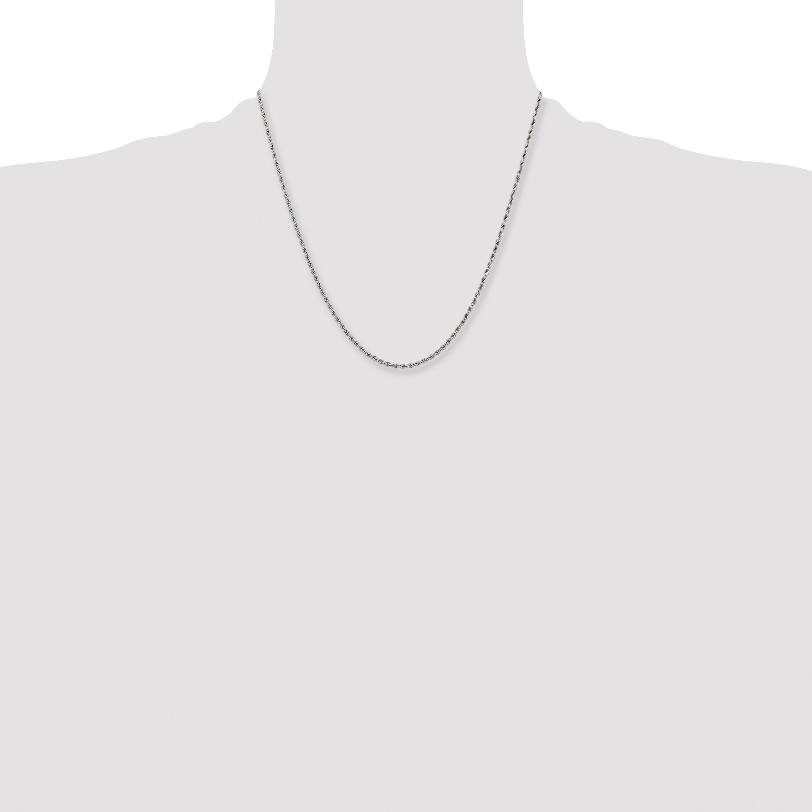 Chisel Stainless Steel Polished 2.4mm 18 inch Rope Chain