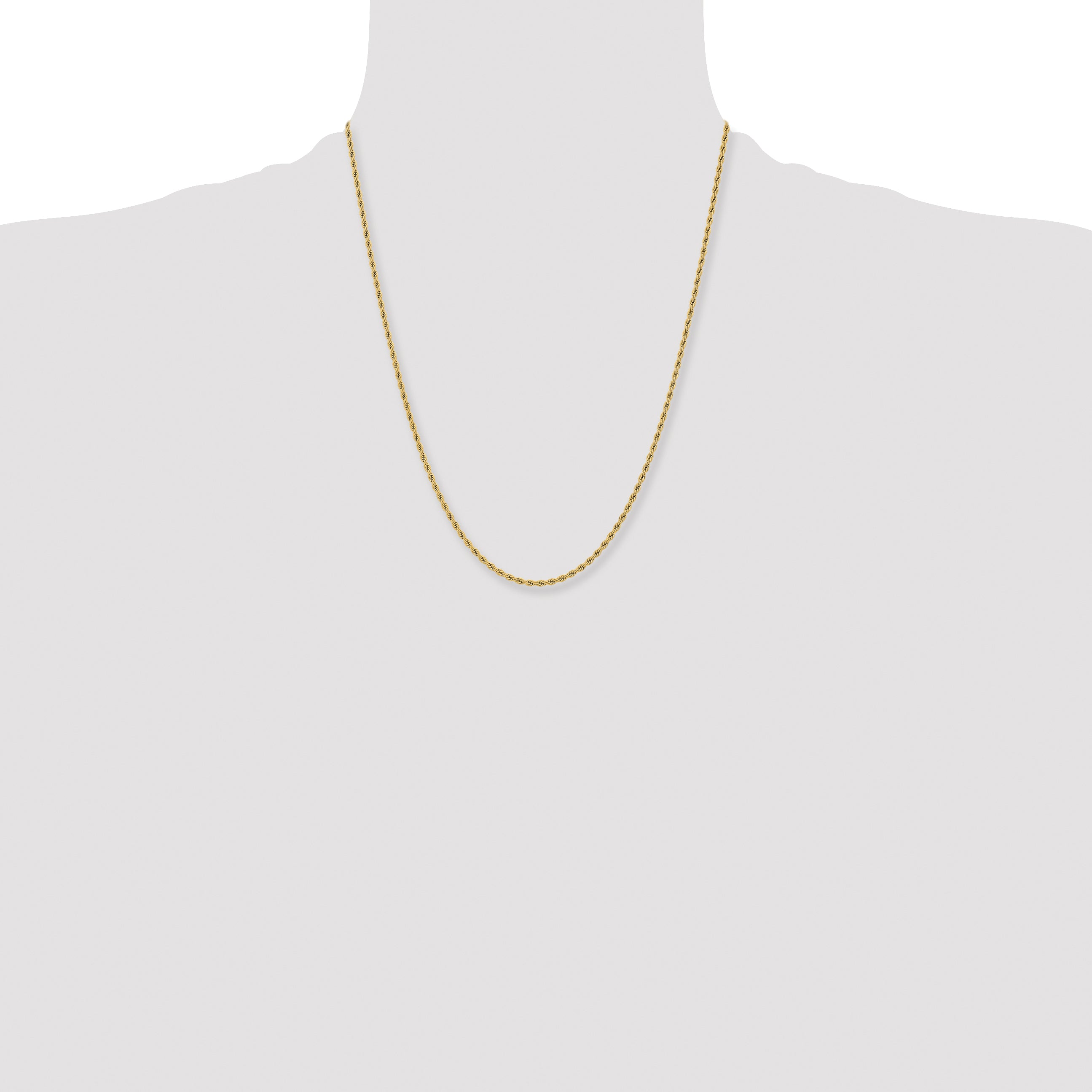 Chisel Stainless Steel Polished Yellow IP-plated 2.4mm 18 inch Rope Chain