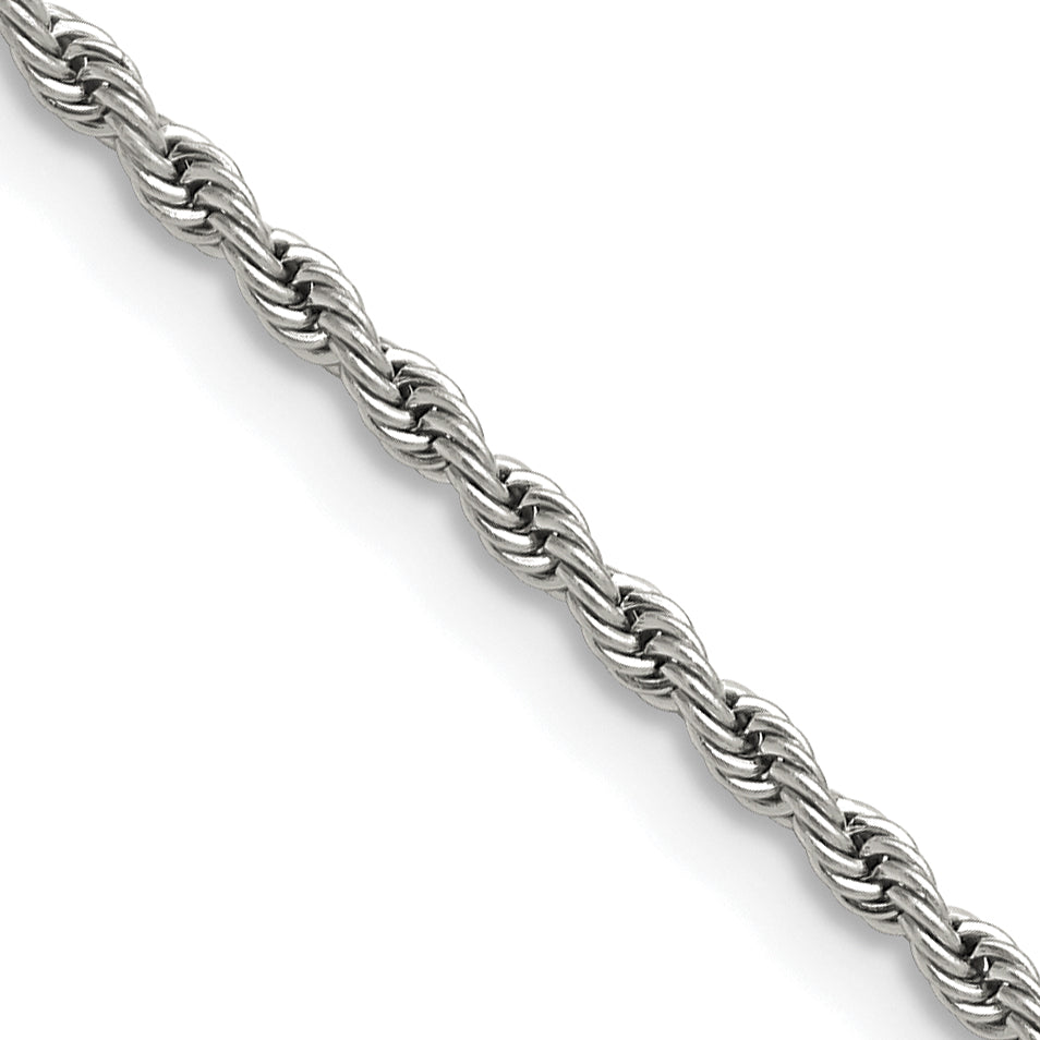 Chisel Stainless Steel Polished 2.4mm 18 inch Rope Chain