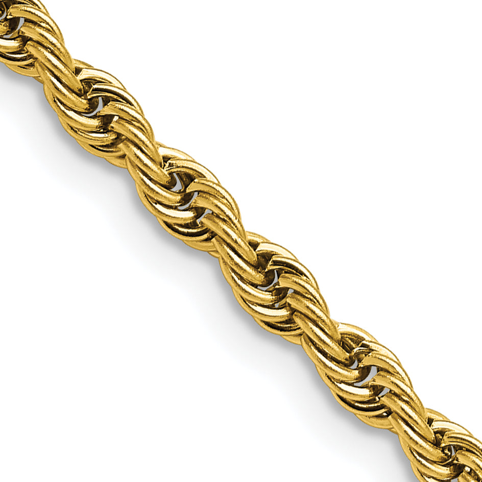 Chisel Stainless Steel Polished Yellow IP-plated 4mm 18 inch Rope Chain