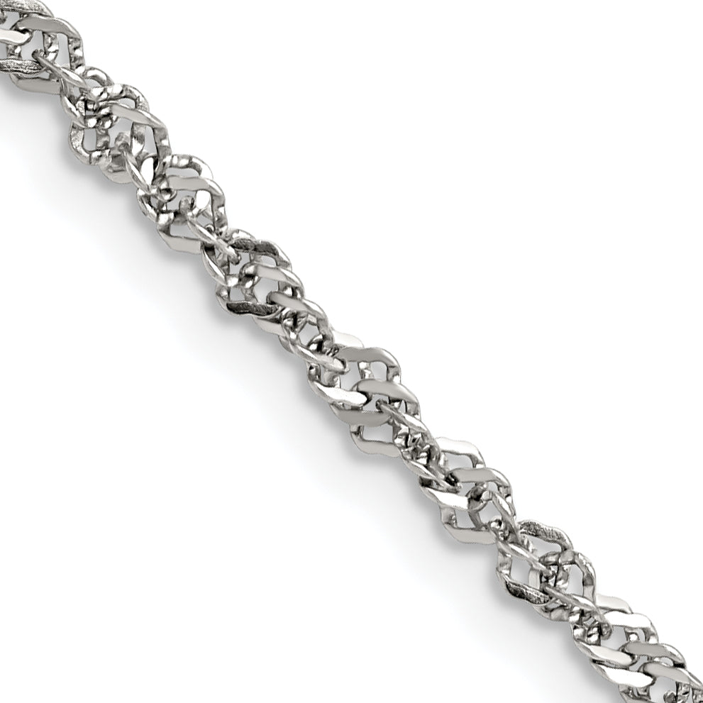 Chisel Stainless Steel Polished 3mm 20 inch Singapore Chain