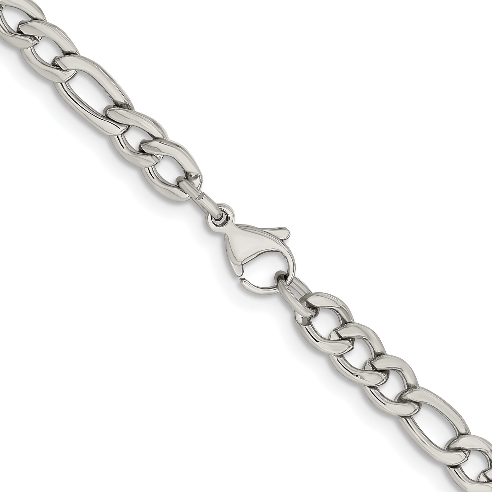 Chisel Stainless Steel Polished 5.3mm 20 inch Figaro Chain