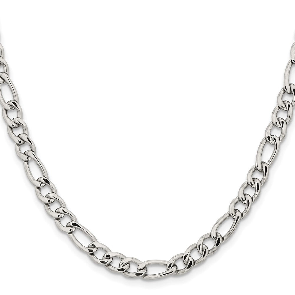 Chisel Stainless Steel Polished 6.3mm 22 inch Figaro Chain