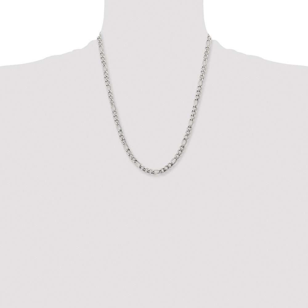 Chisel Stainless Steel Polished 6.3mm 22 inch Figaro Chain