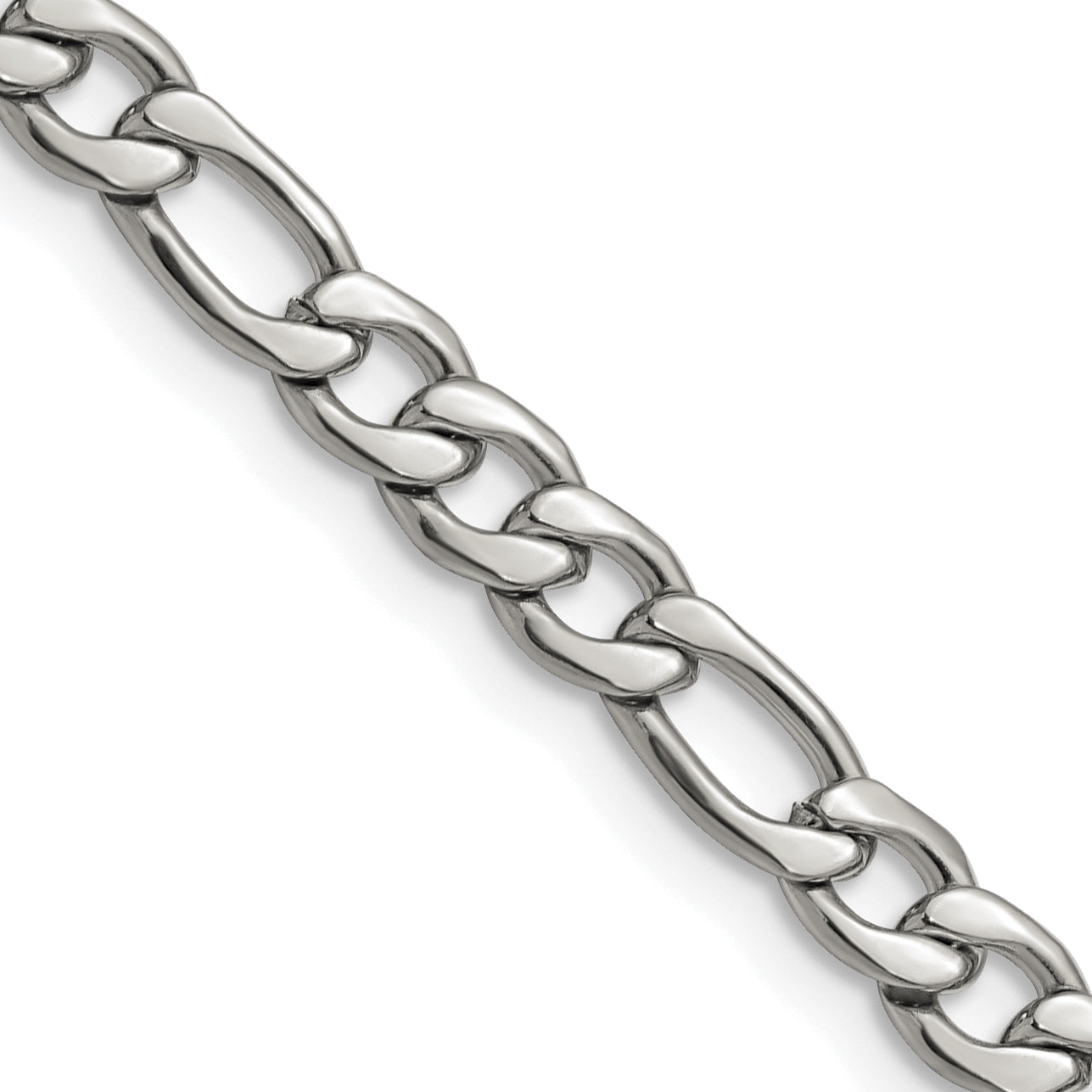 Chisel Stainless Steel Polished 6.3mm 20 inch Figaro Chain
