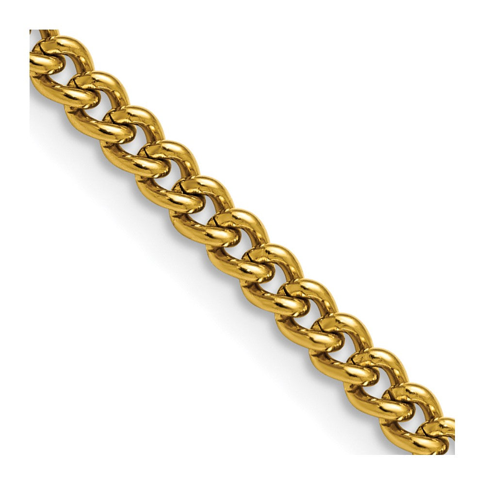 Chisel Stainless Steel Polished Yellow IP-plated 4mm 18 inch Round Curb Chain