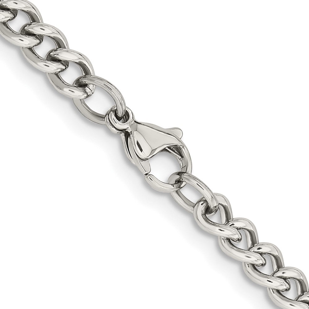 Chisel Stainless Steel Polished 5.3mm 24 inch Round Curb Chain